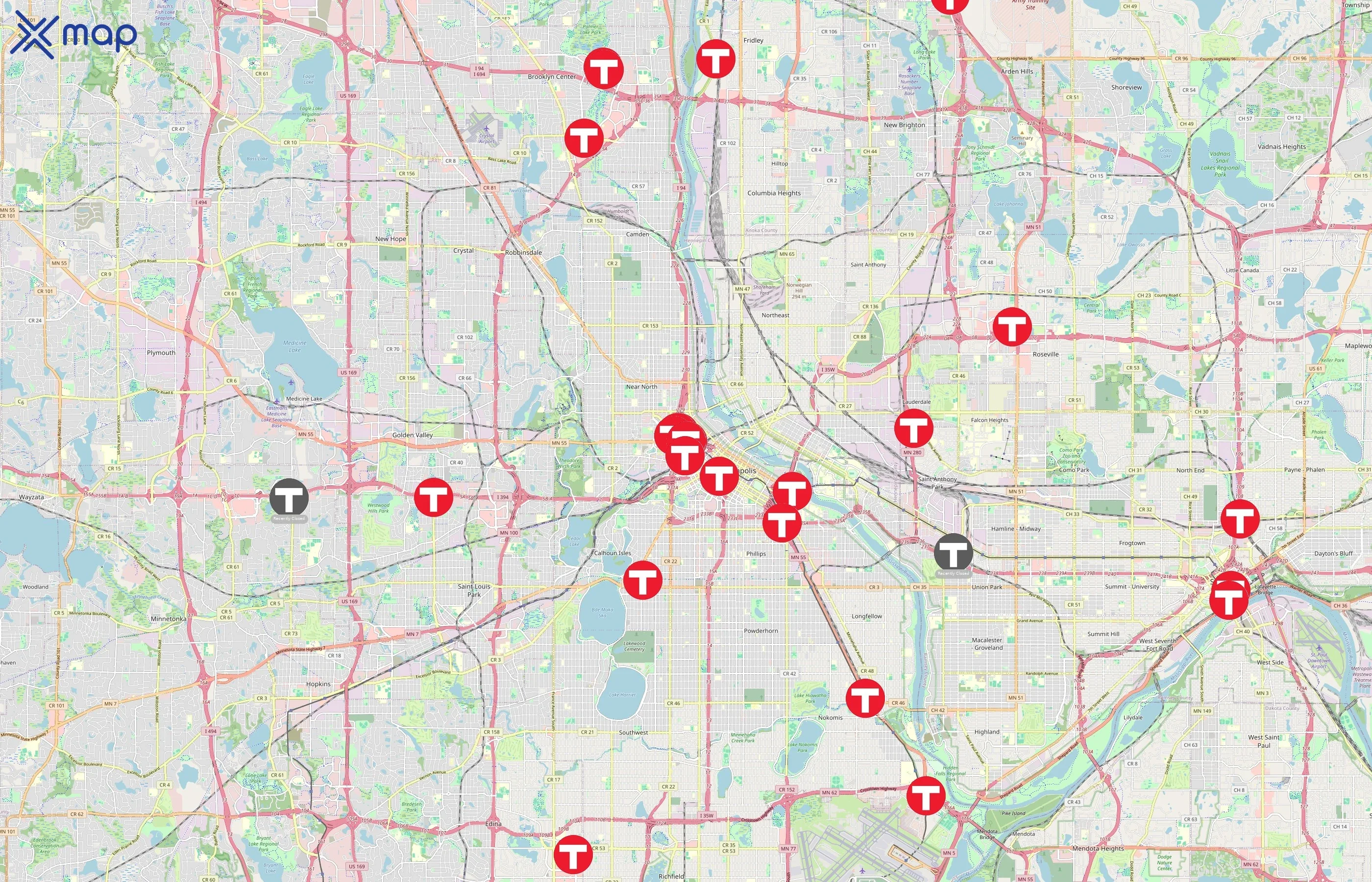 Metro Transit area coverage