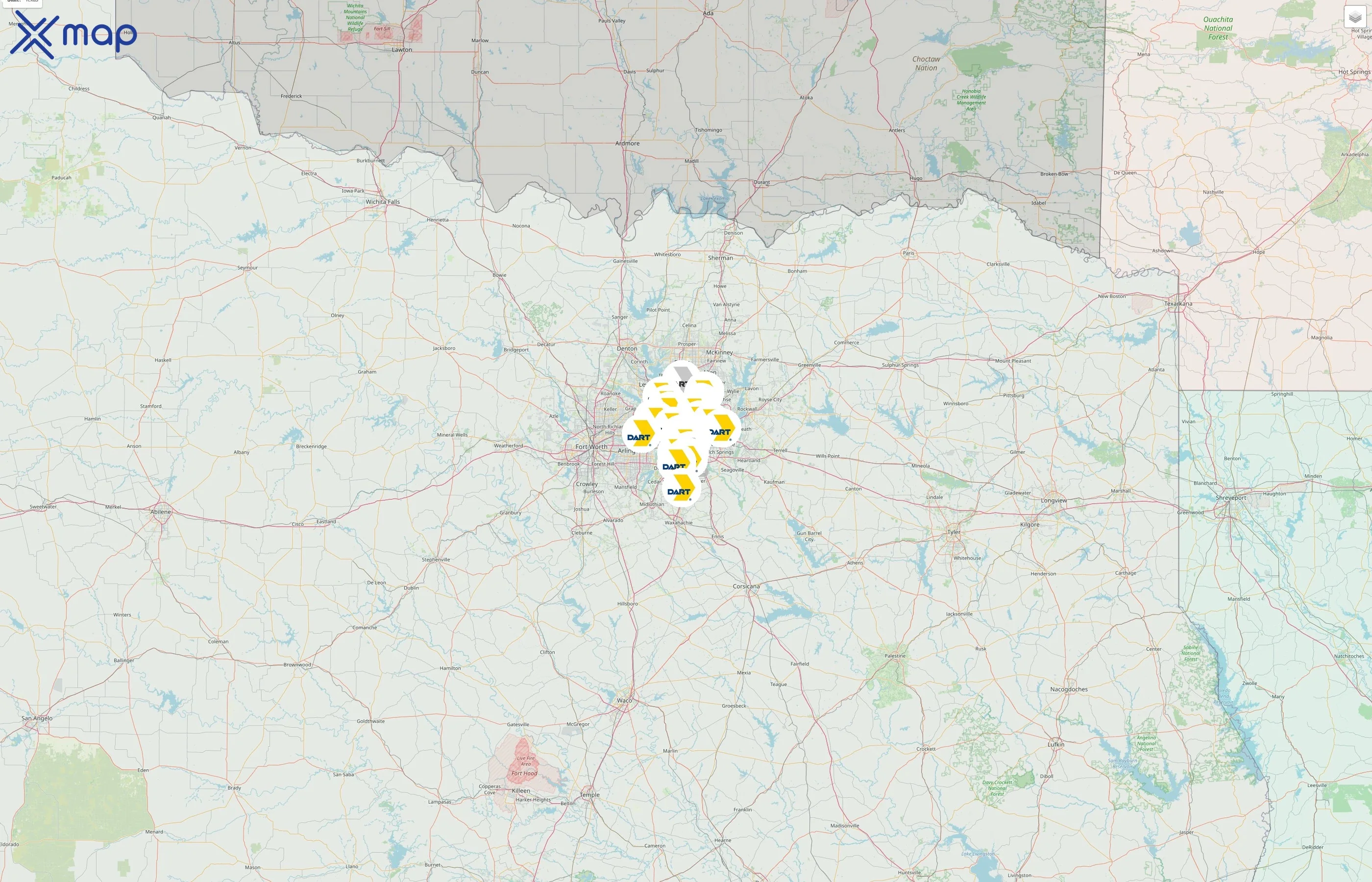 Dallas Area Rapid Transit street hotspots