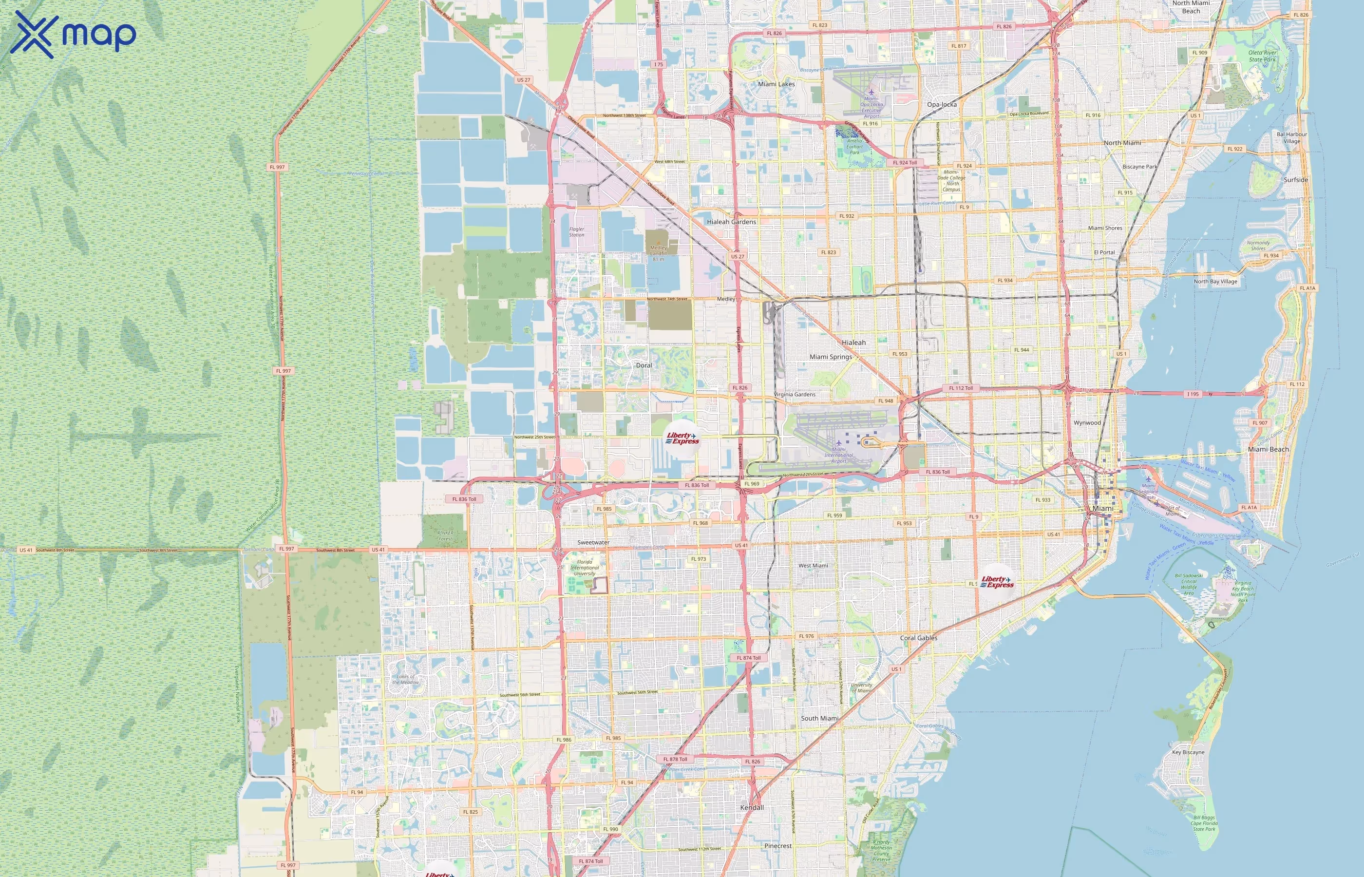 Liberty Express area coverage