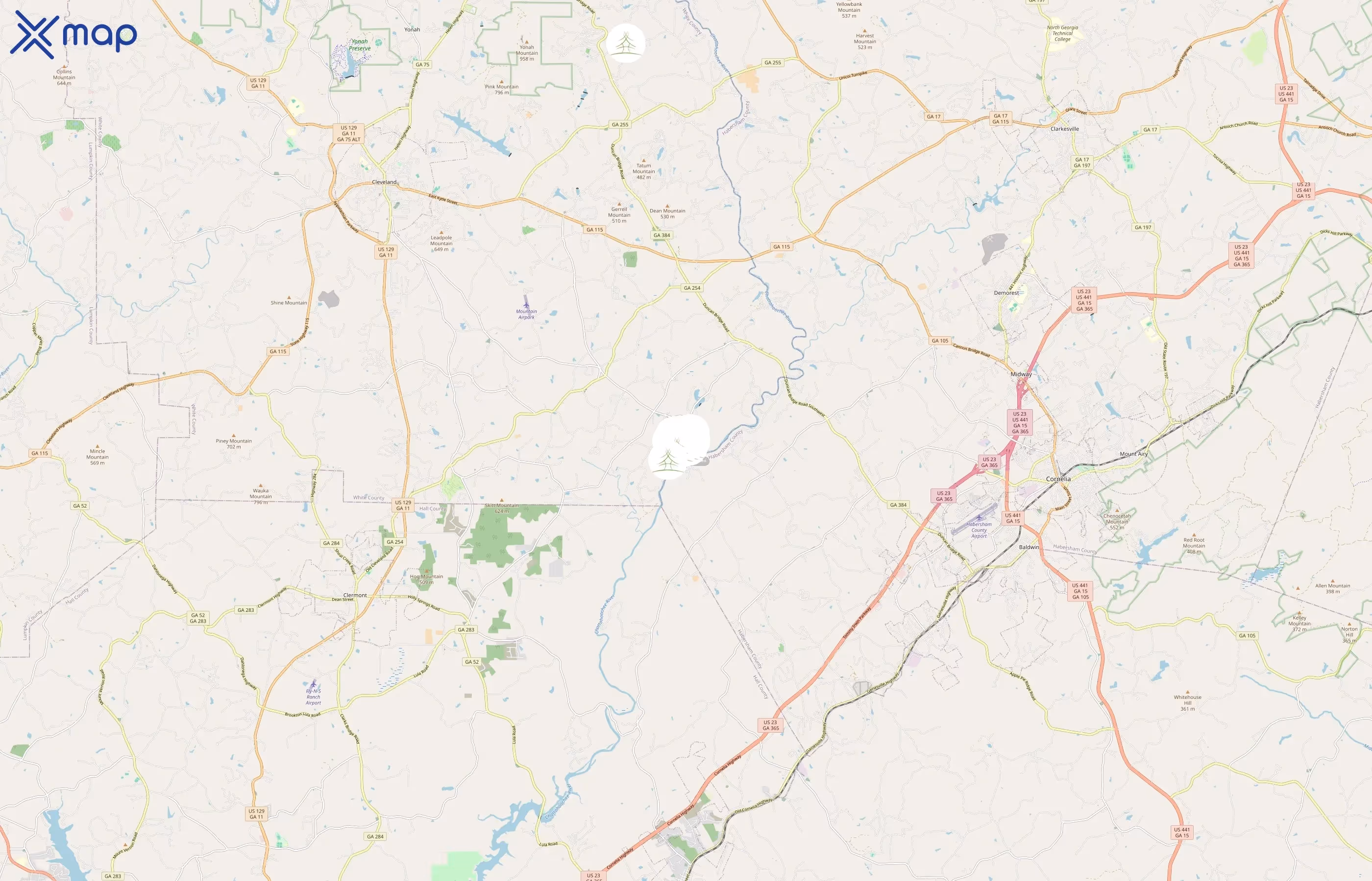 Cedar Creek Cabin Rentals area coverage