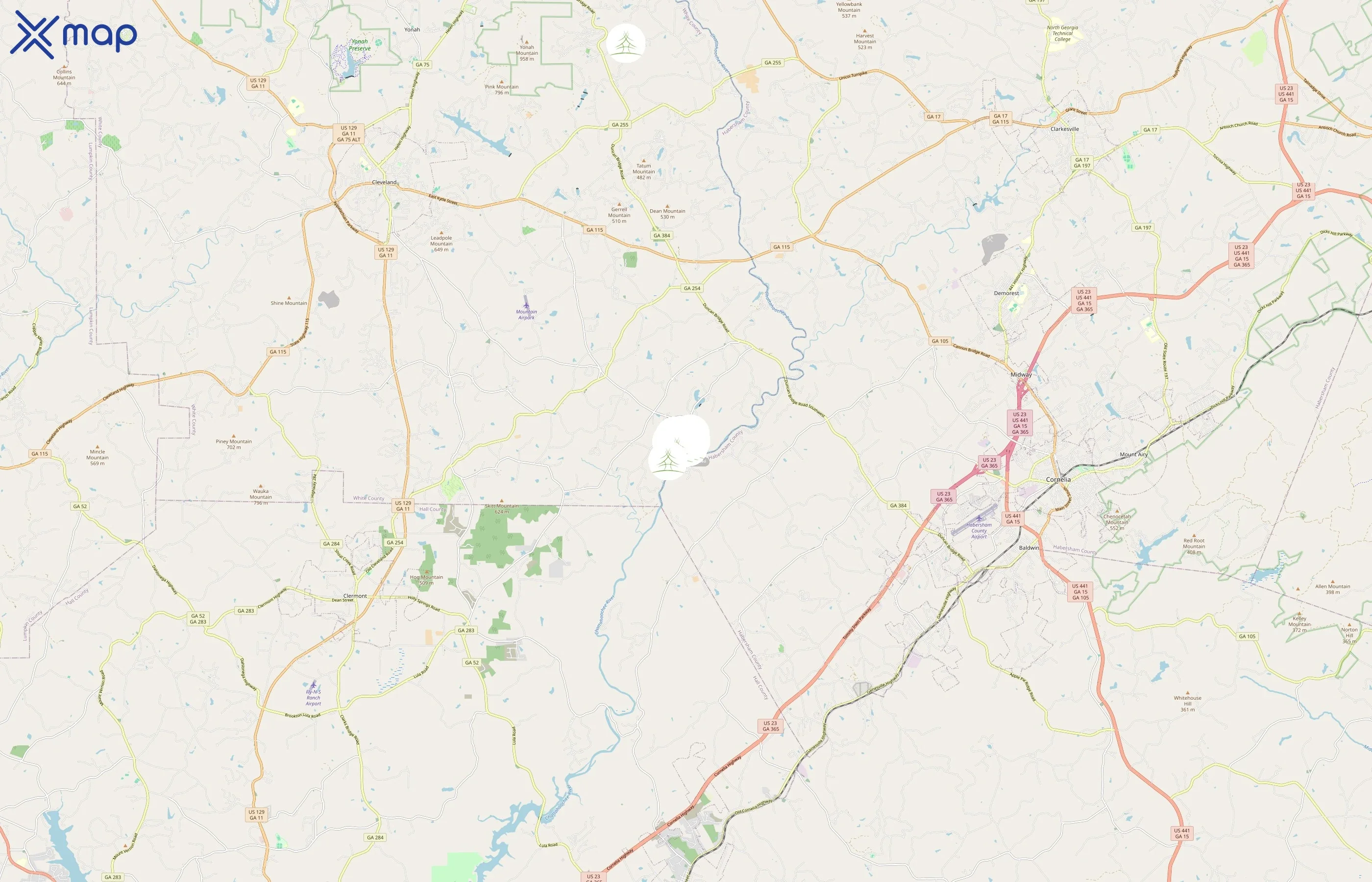 Cedar Creek Cabin Rentals area coverage