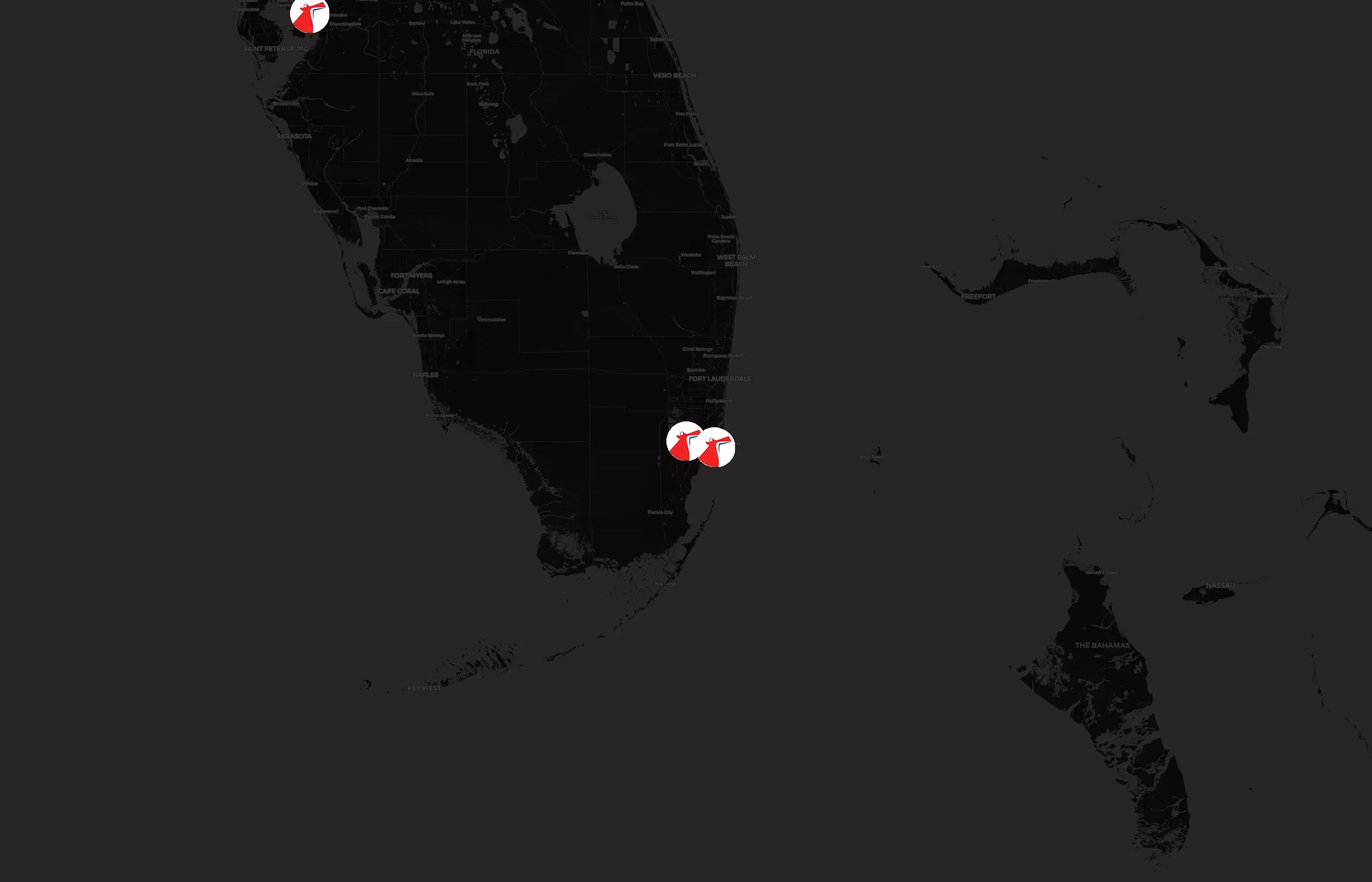 Carnival Cruise Line city distribution