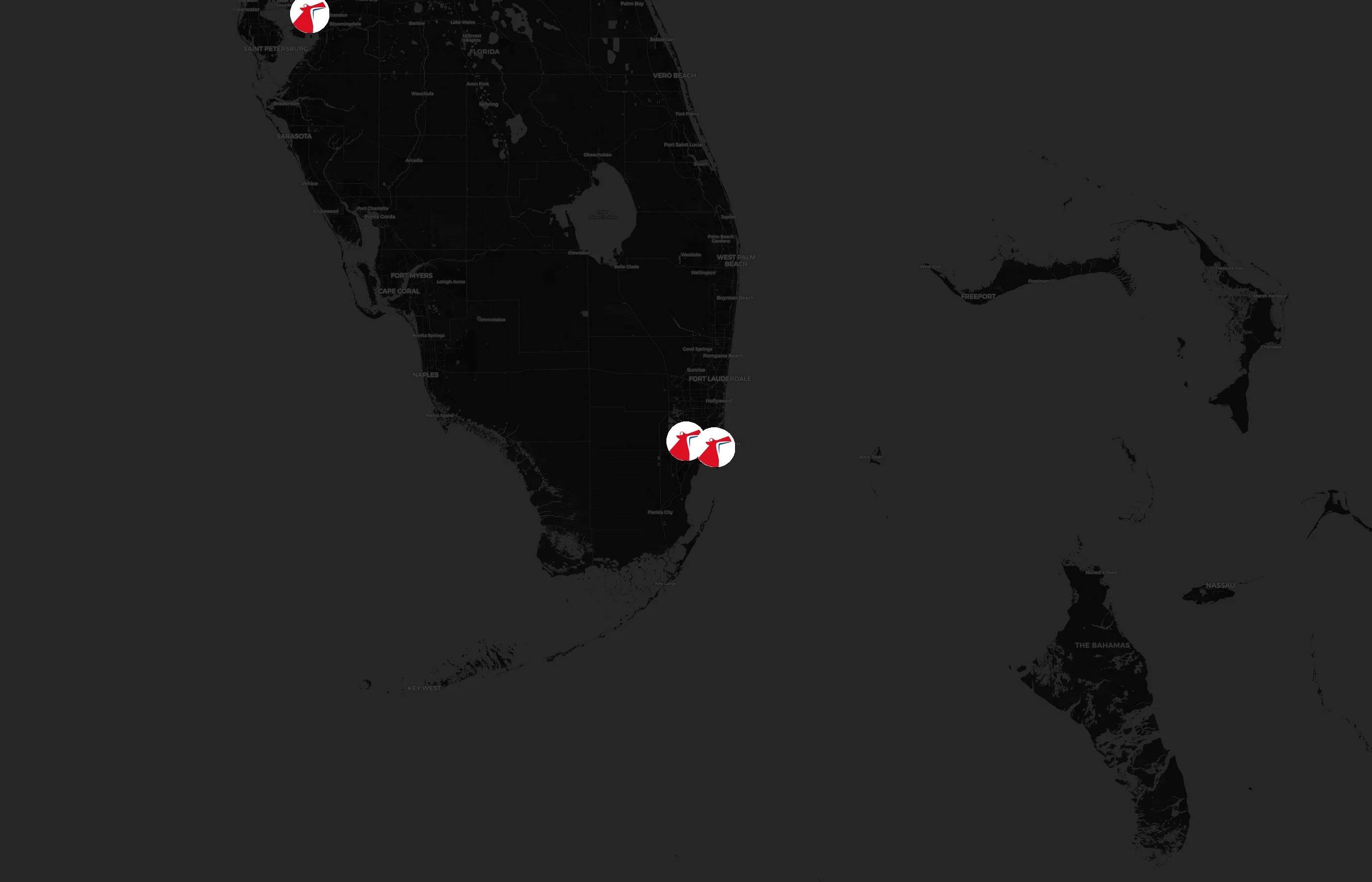 Carnival Cruise Line city distribution