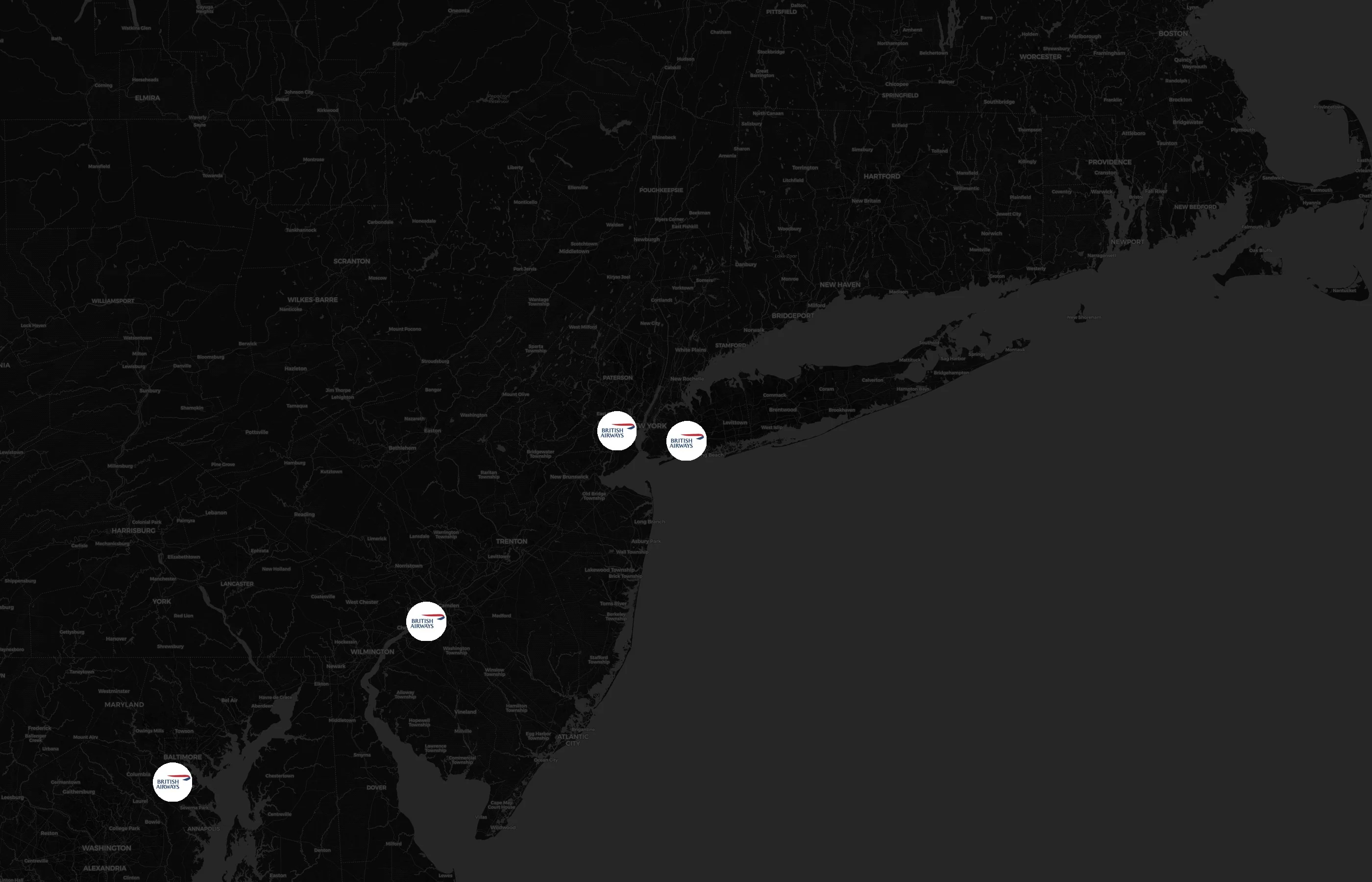 British Airways city distribution