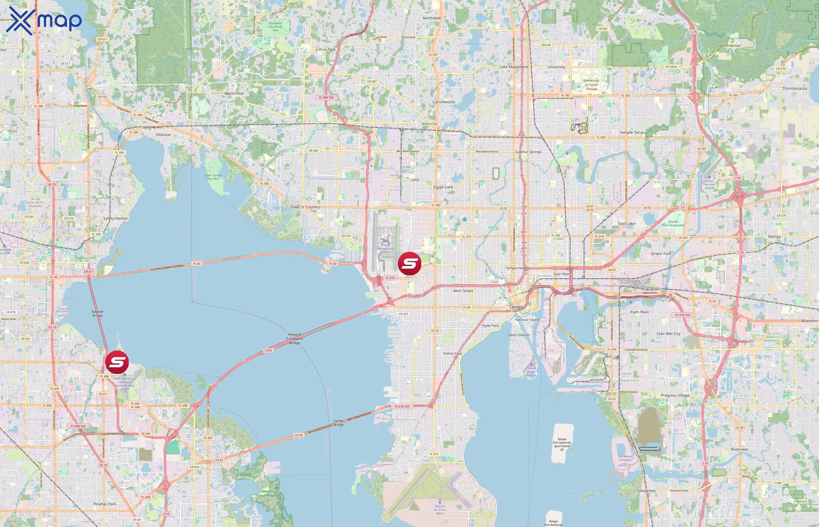 Sheltair Aviation area coverage