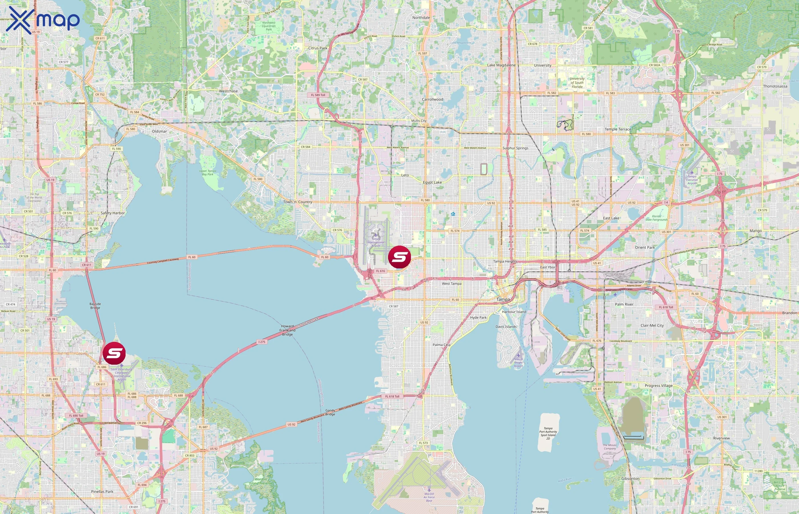 Sheltair Aviation area coverage