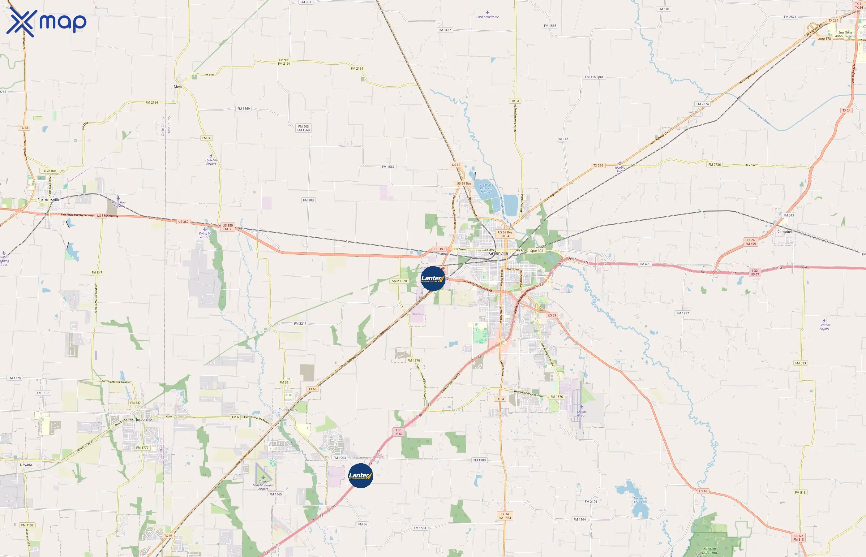 Lanter Delivery Systems area coverage