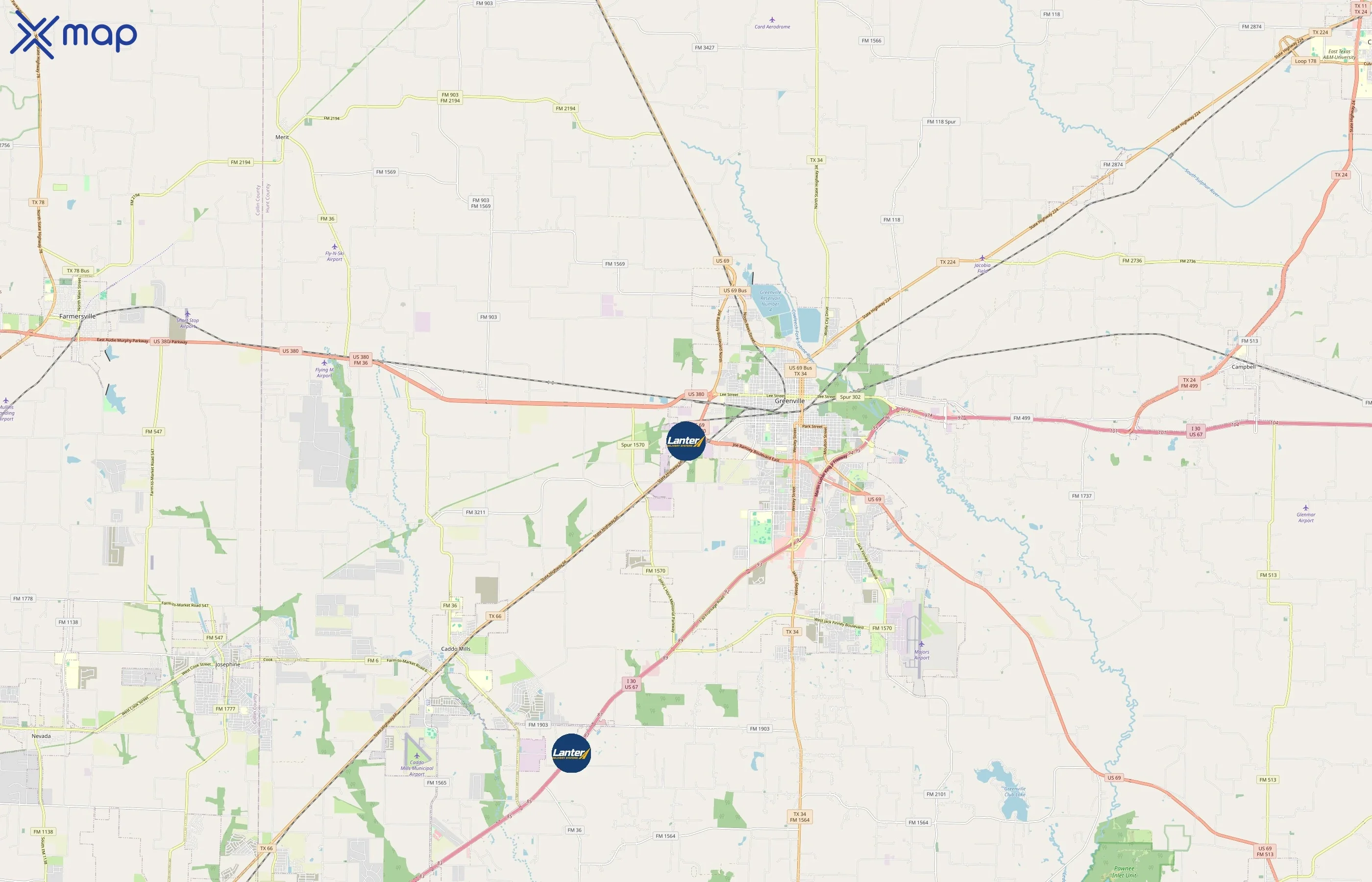 Lanter Delivery Systems area coverage