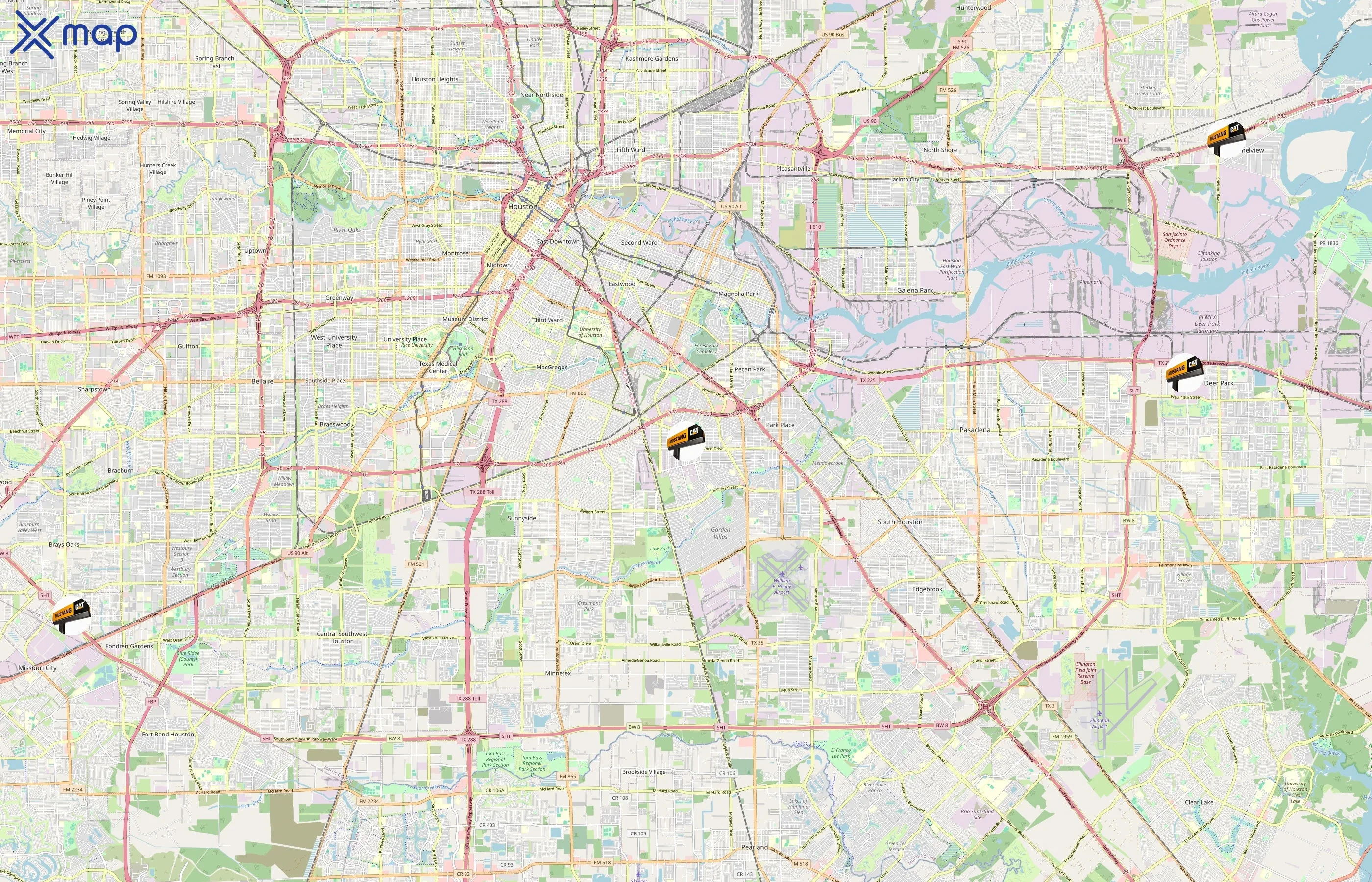 Mustang Cat area coverage