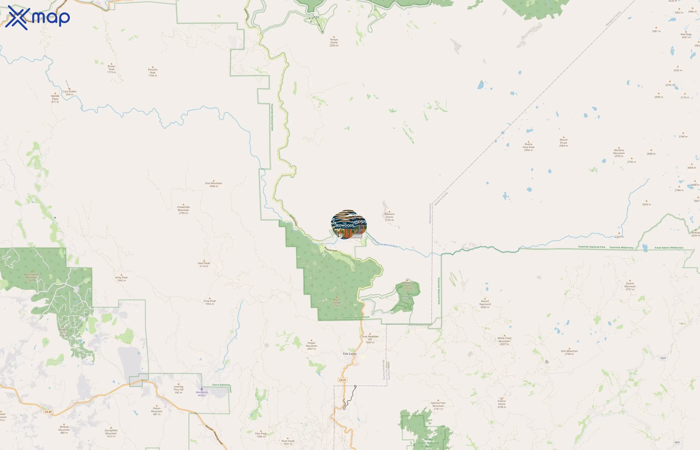 The Redwoods In Yosemite area coverage