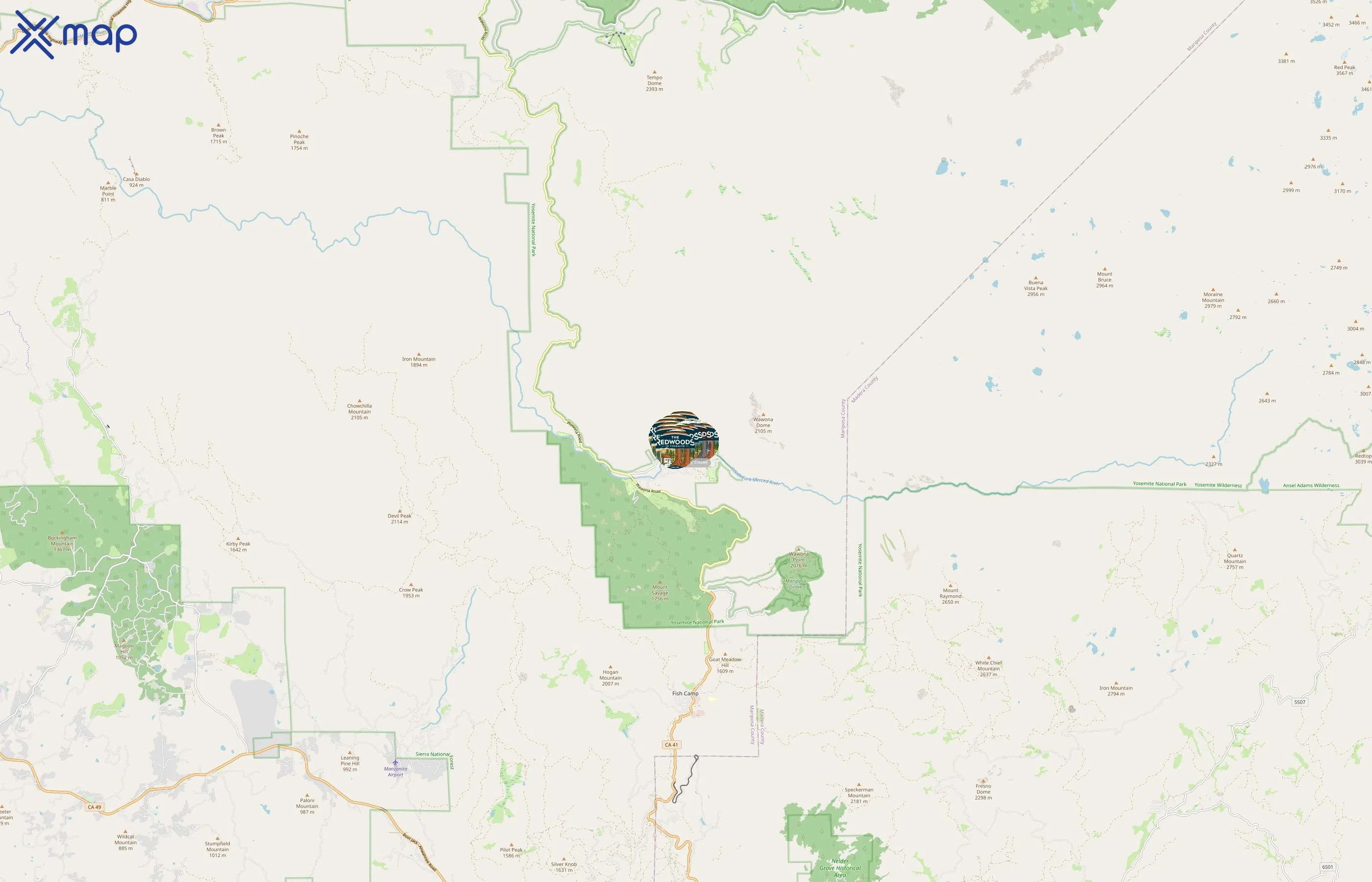 The Redwoods In Yosemite area coverage