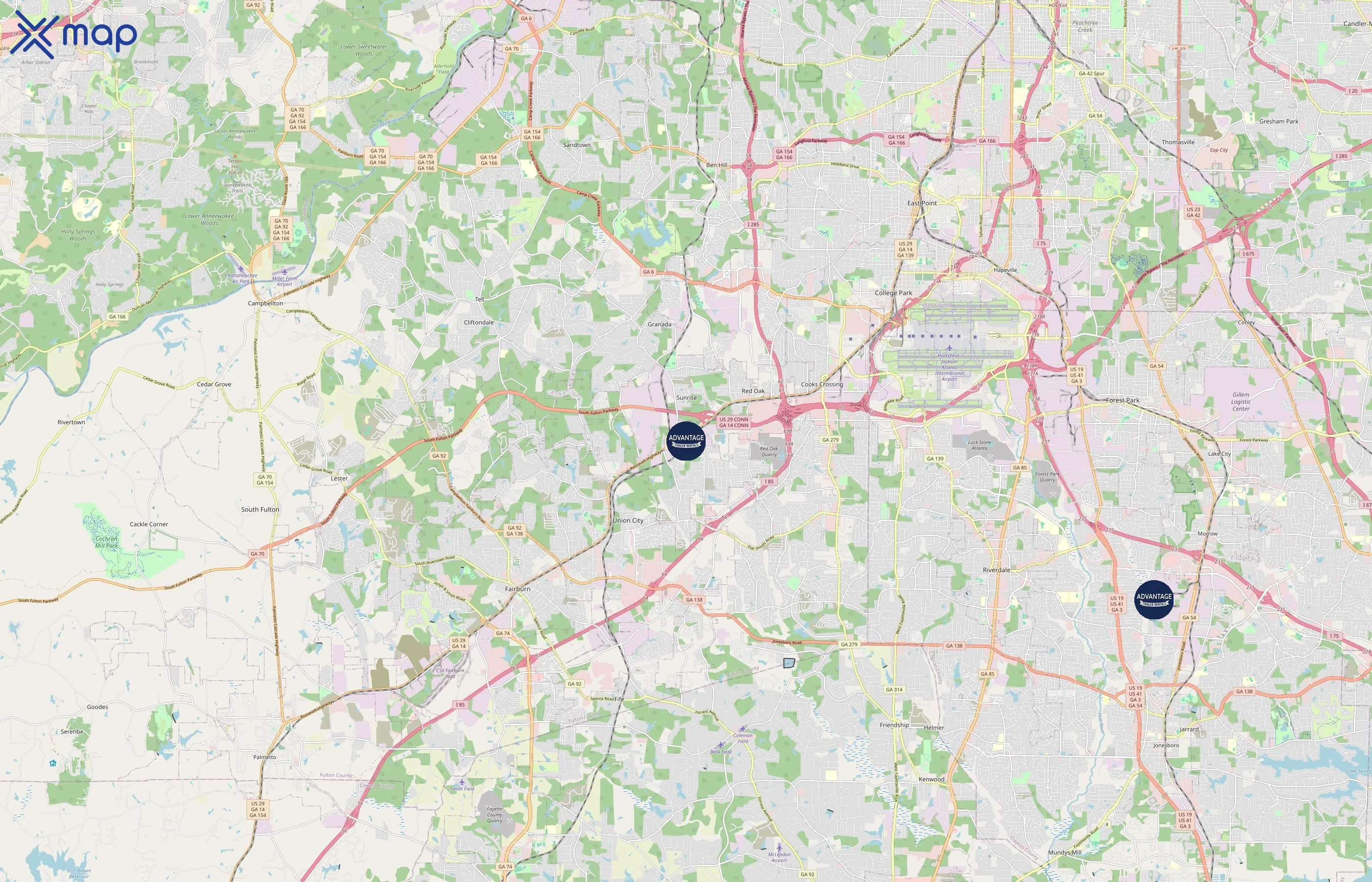 Advantage Trailer Rentals area coverage