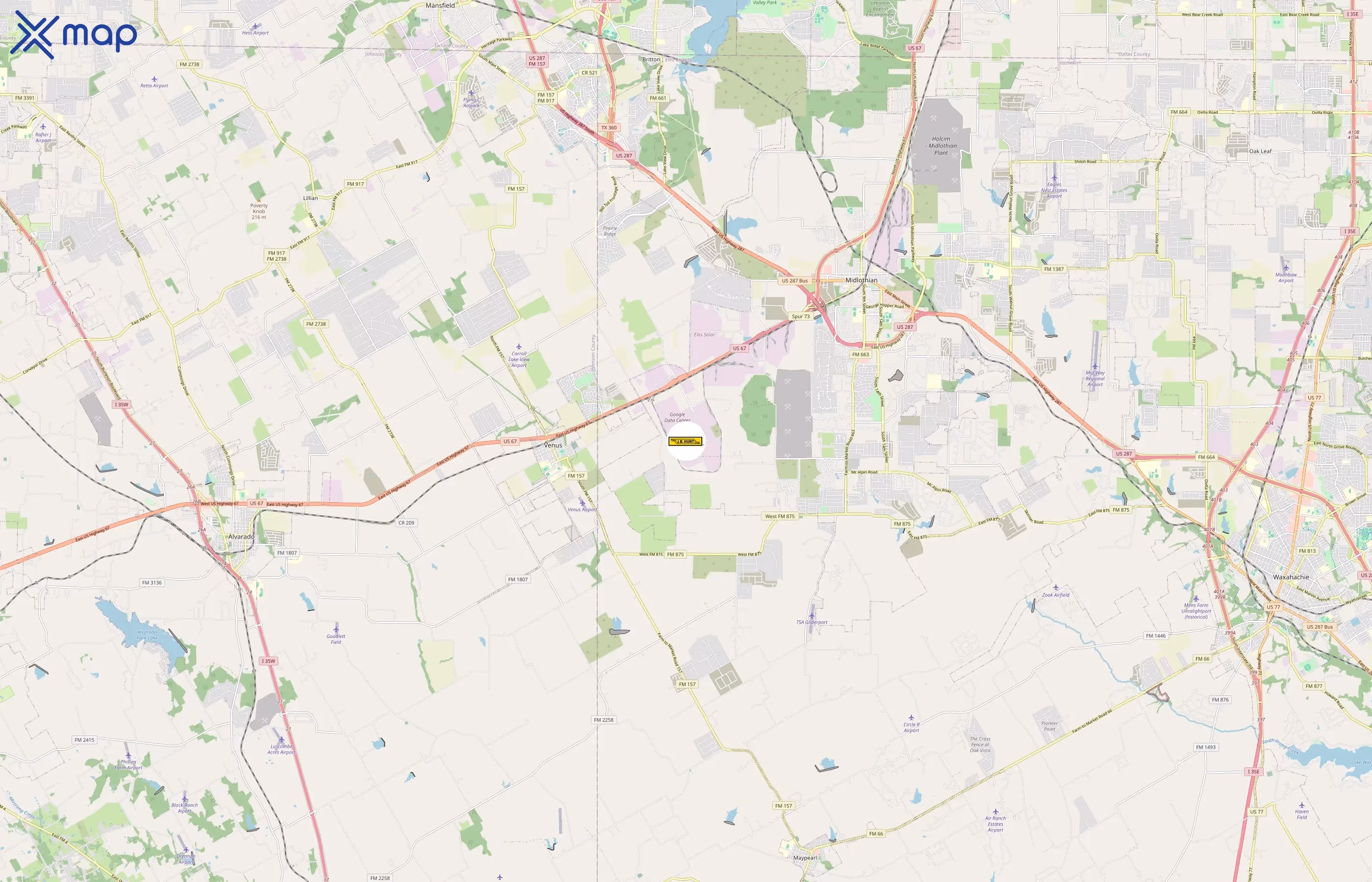 J.B. Hunt Transport Services area coverage