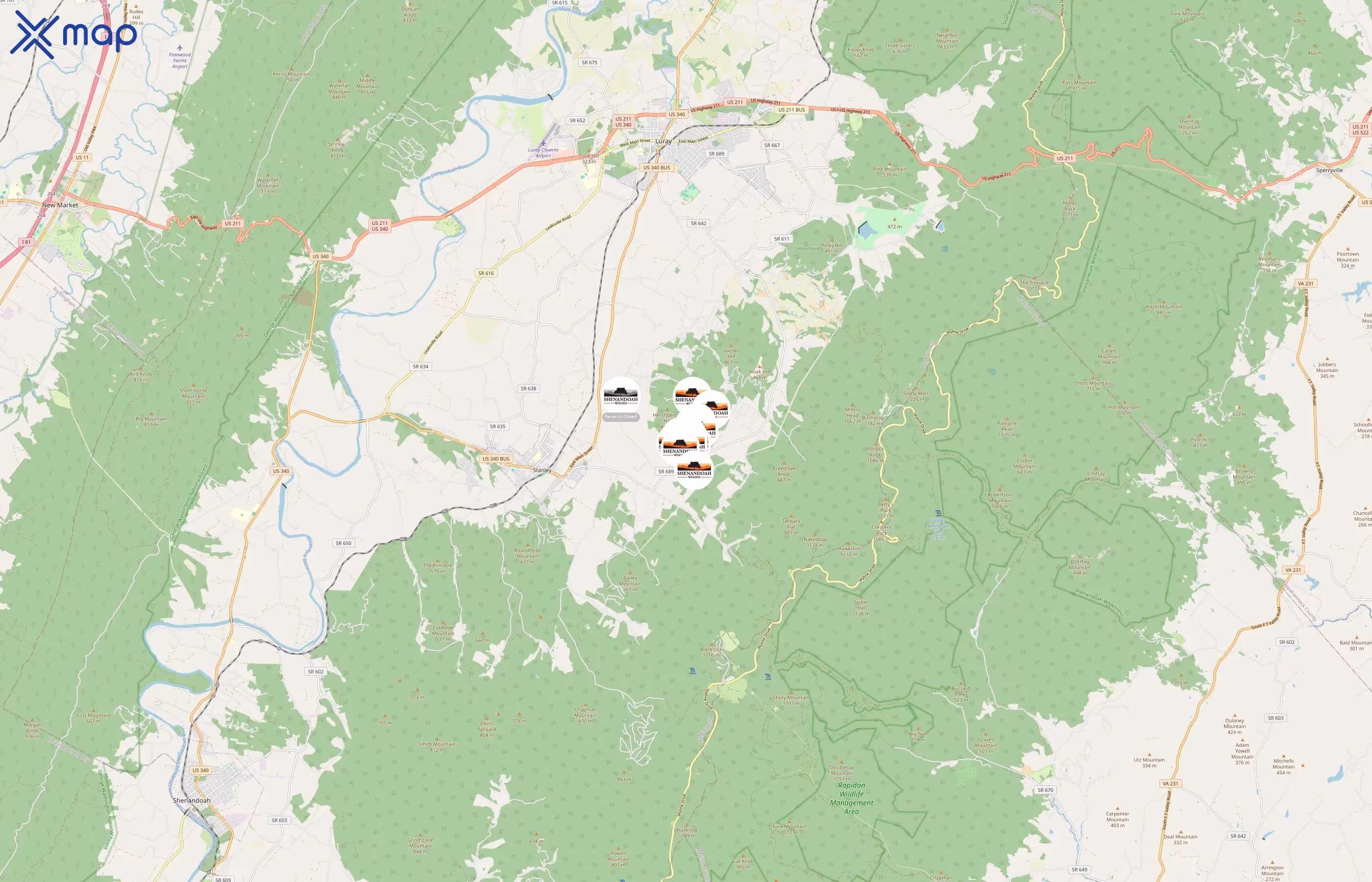 Shenandoah Woods area coverage