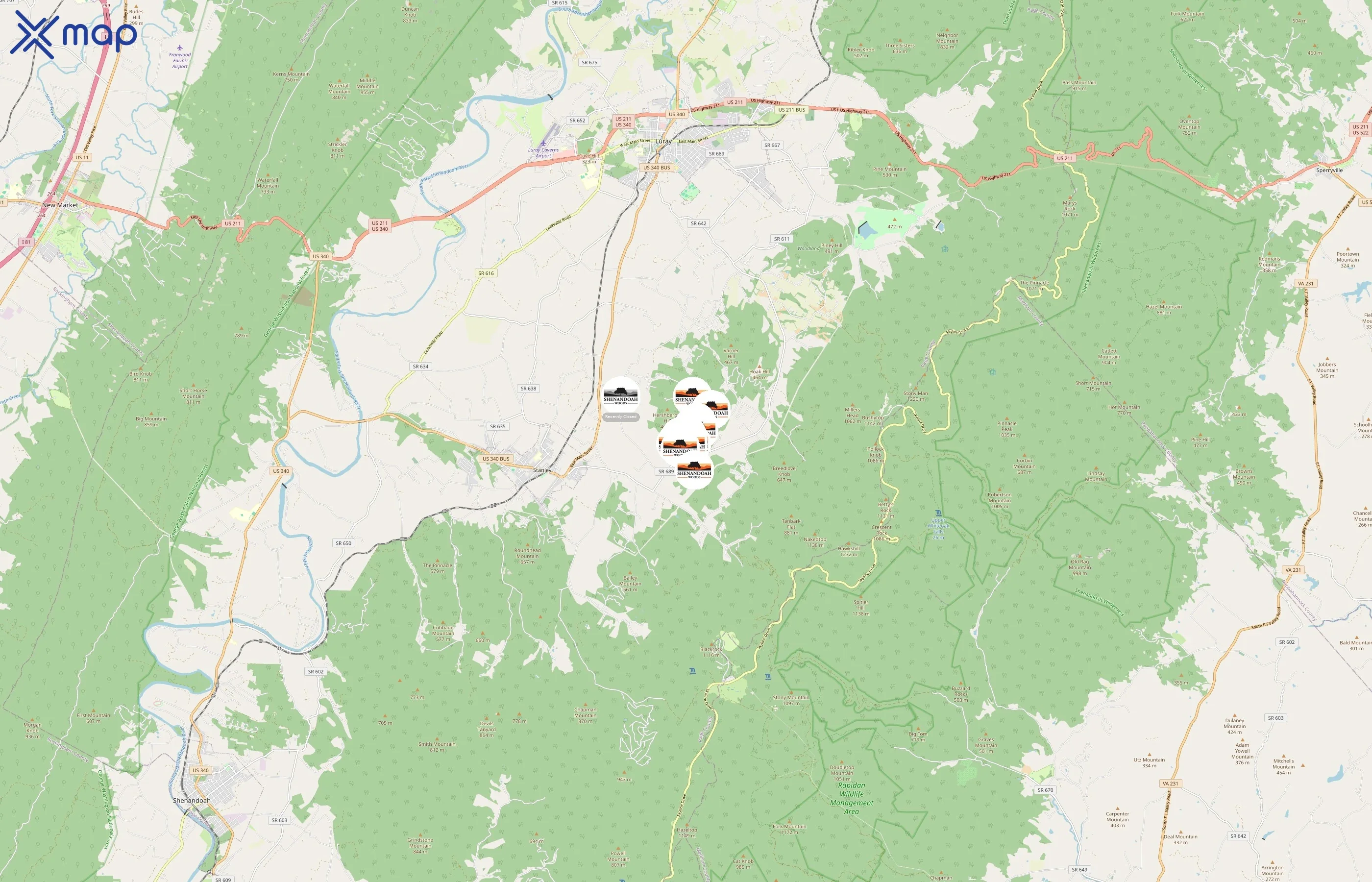 Shenandoah Woods area coverage