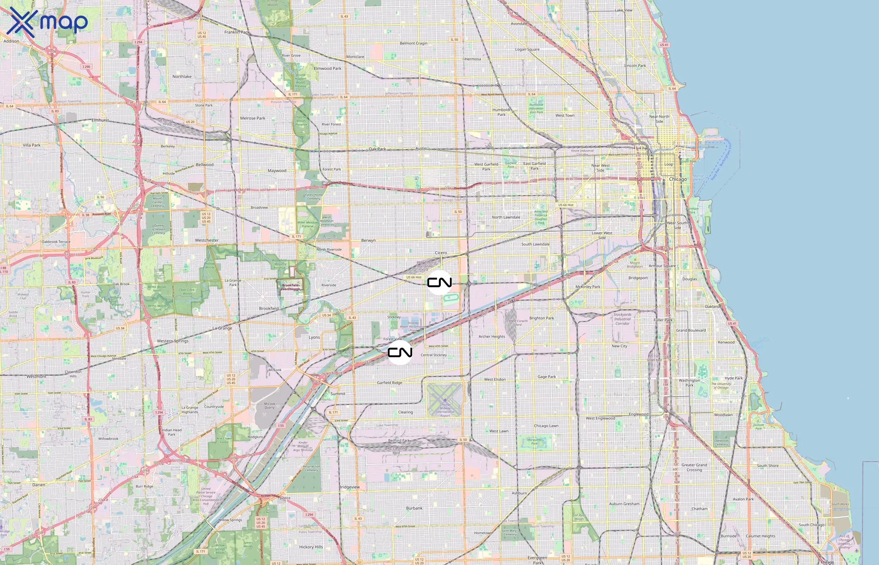 Canadian National Railway area coverage