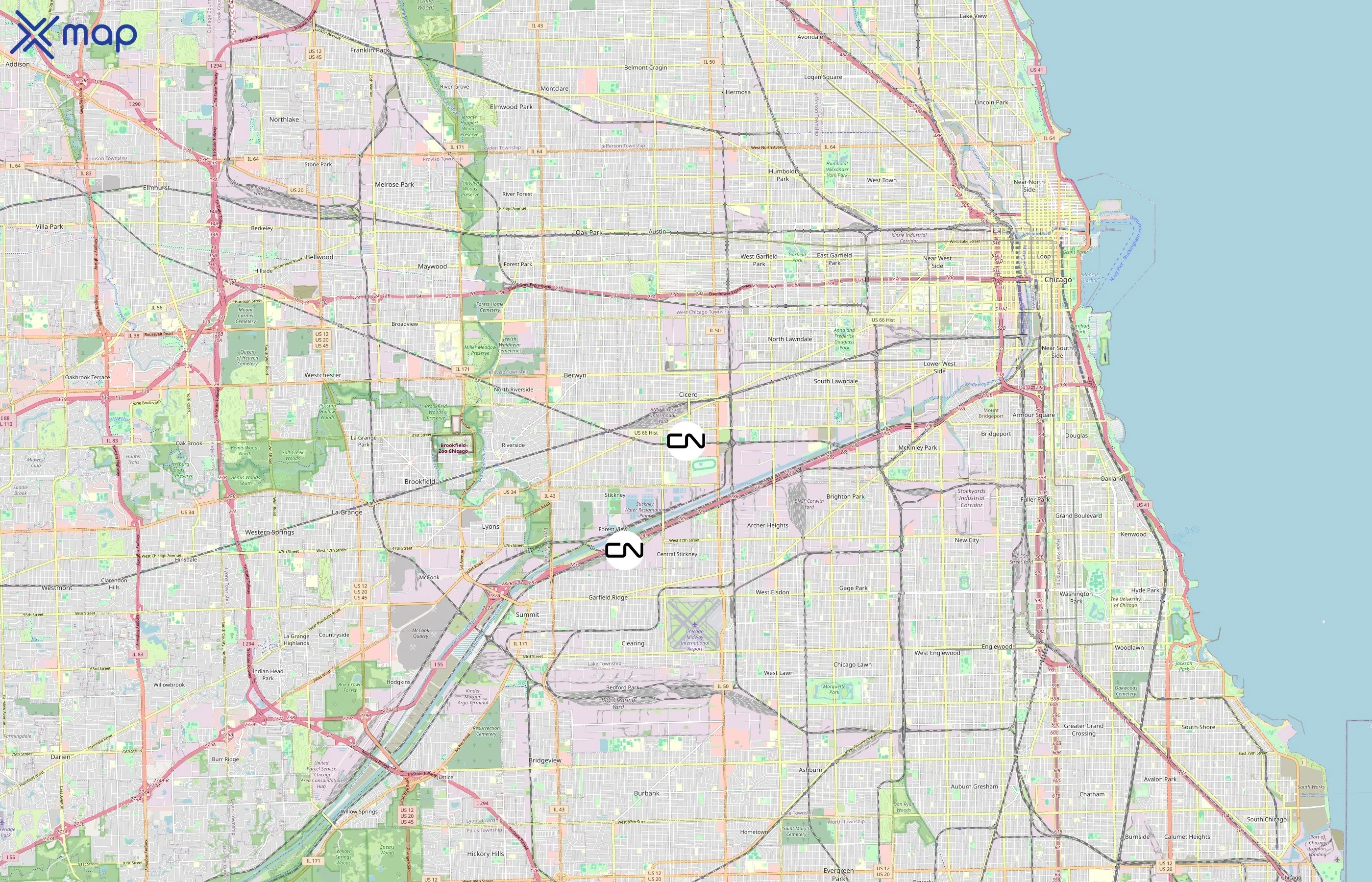 Canadian National Railway area coverage