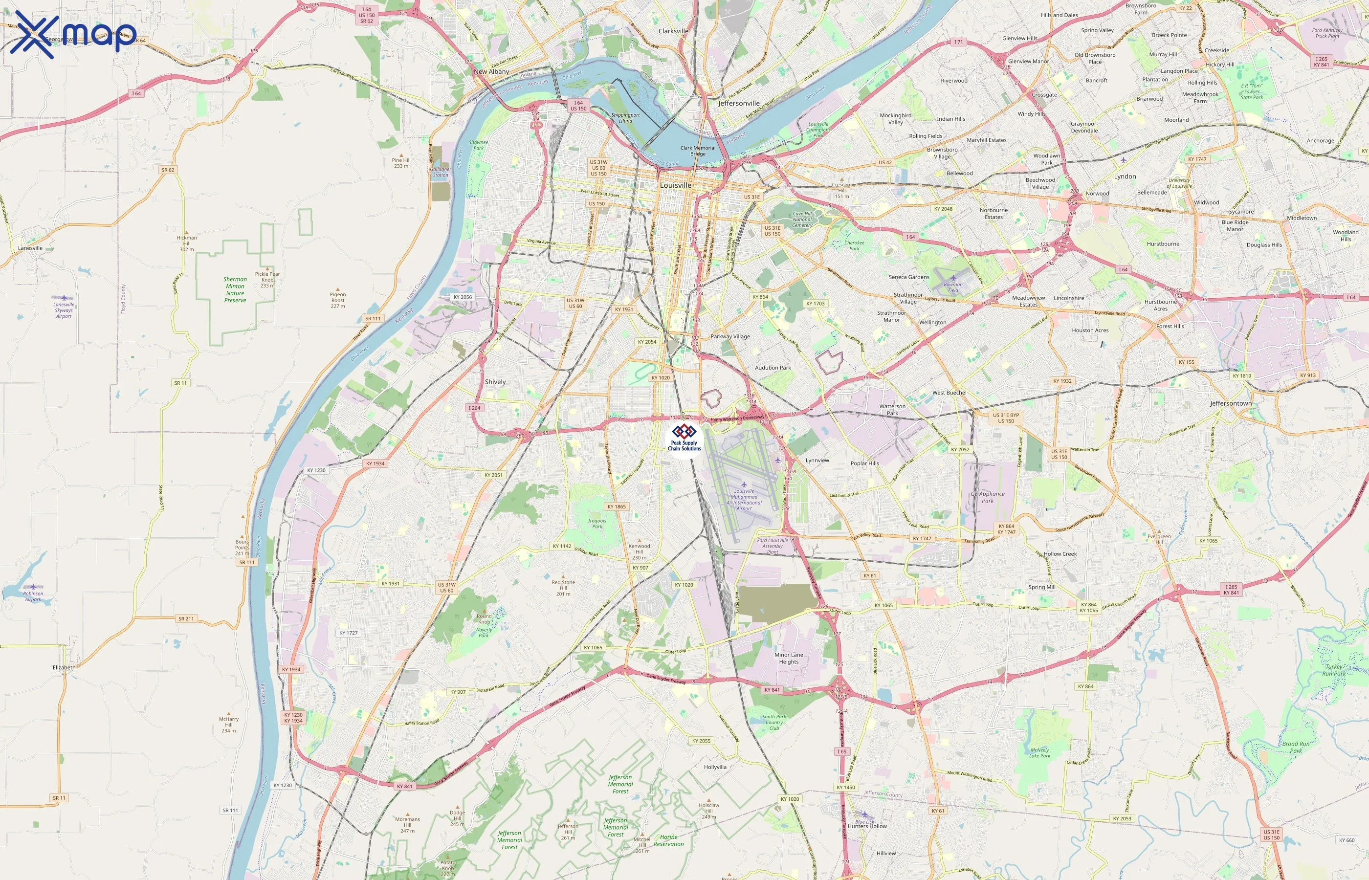 Peak Supply Chain Solutions area coverage