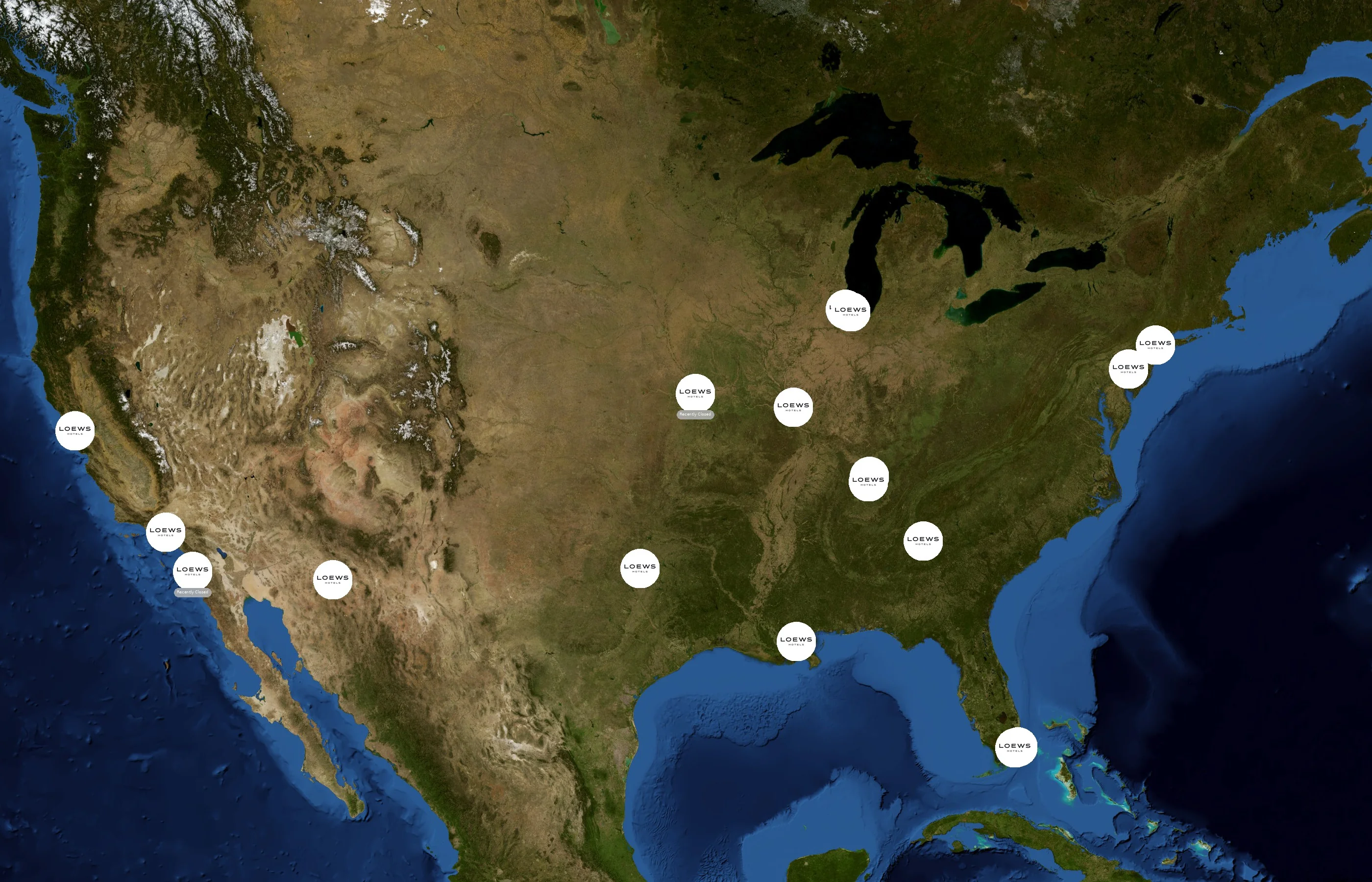 Loews Hotels state distribution