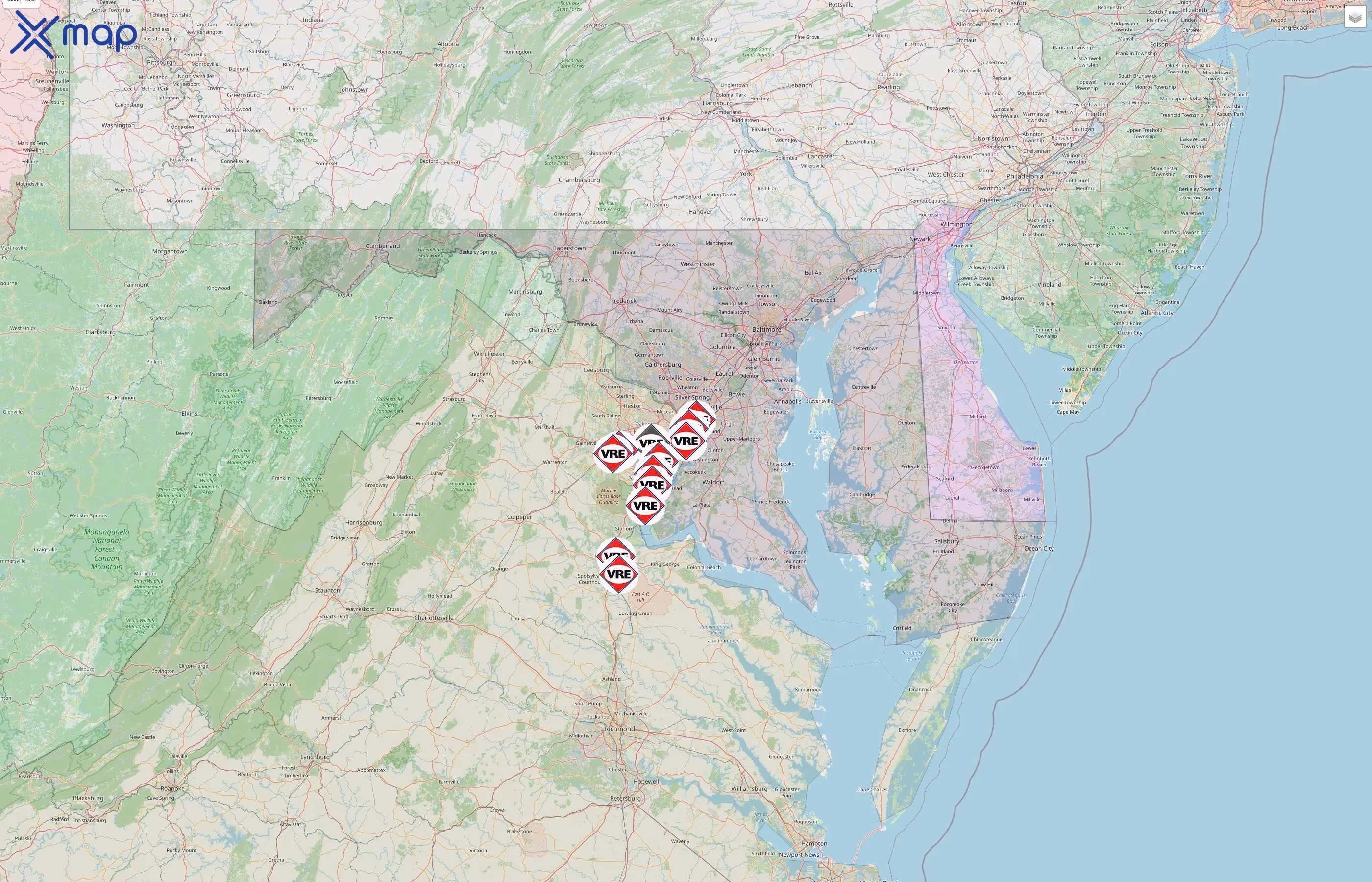 Virginia Railway Express street hotspots