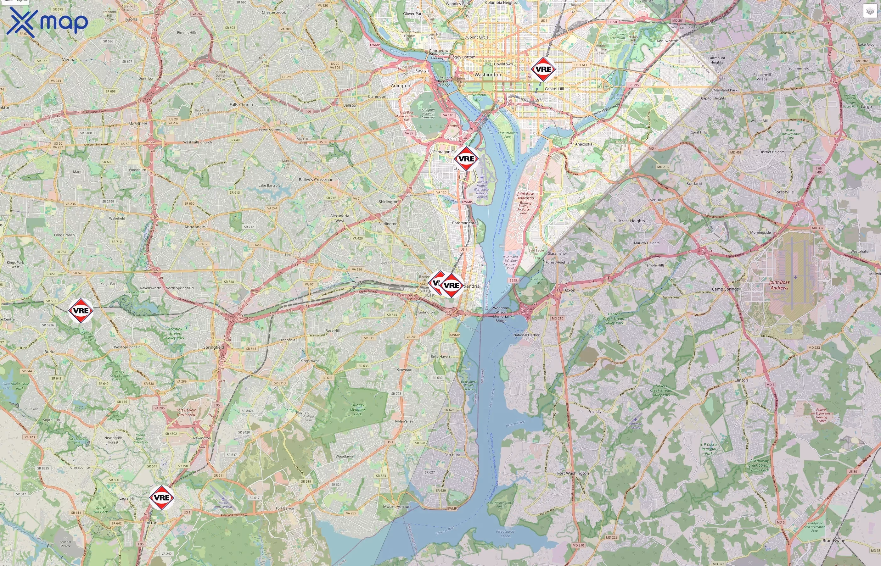 Virginia Railway Express traffic data