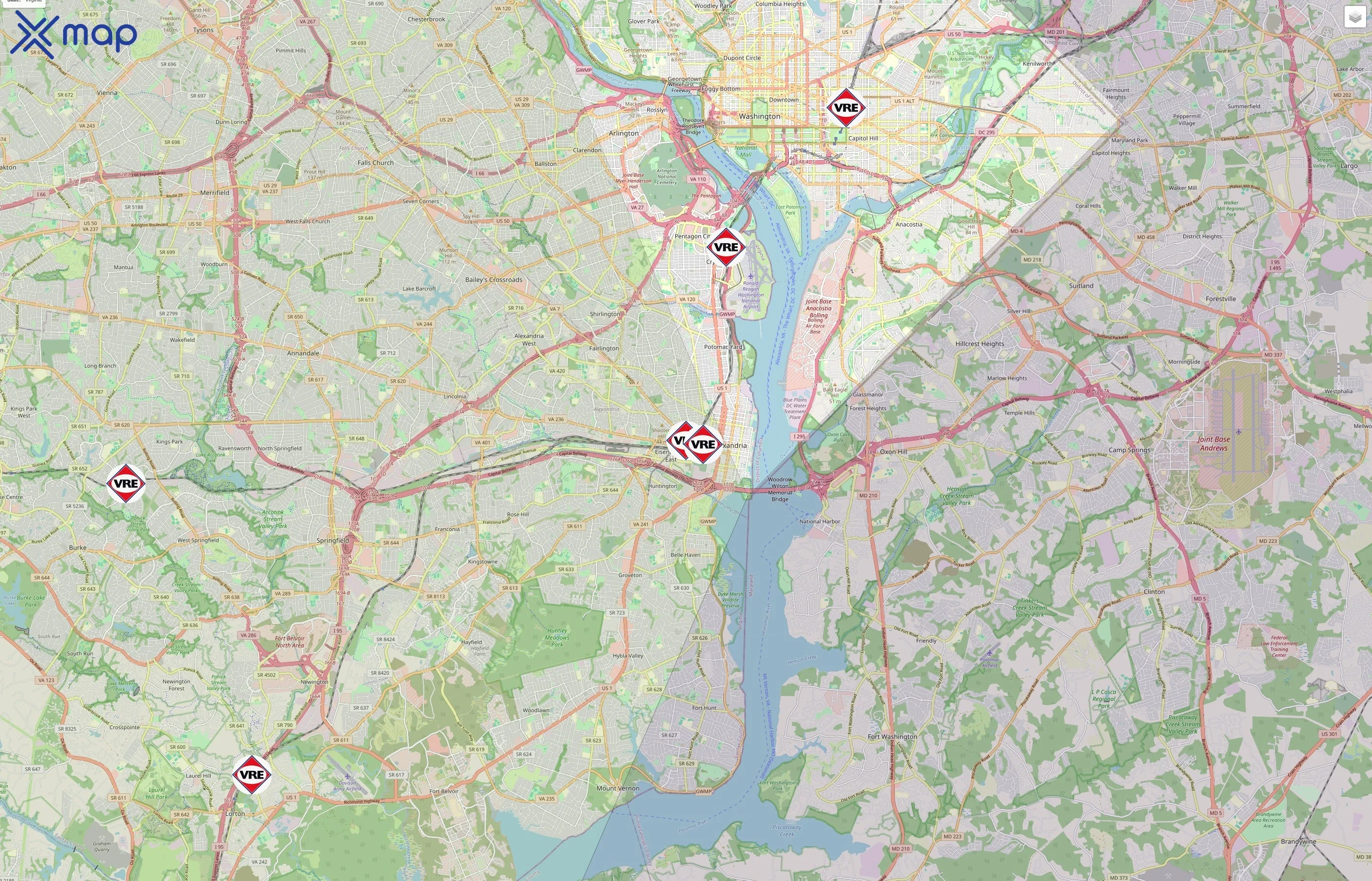 Virginia Railway Express traffic data