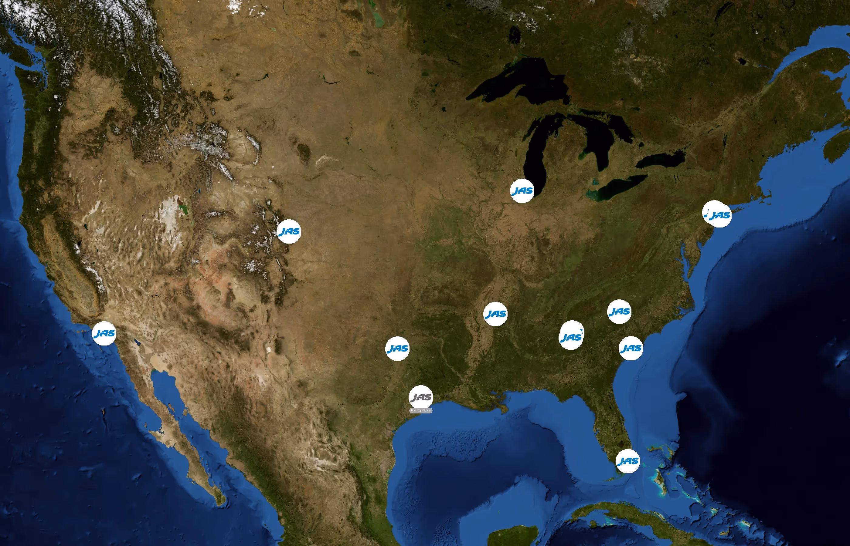 JAS Worldwide state distribution