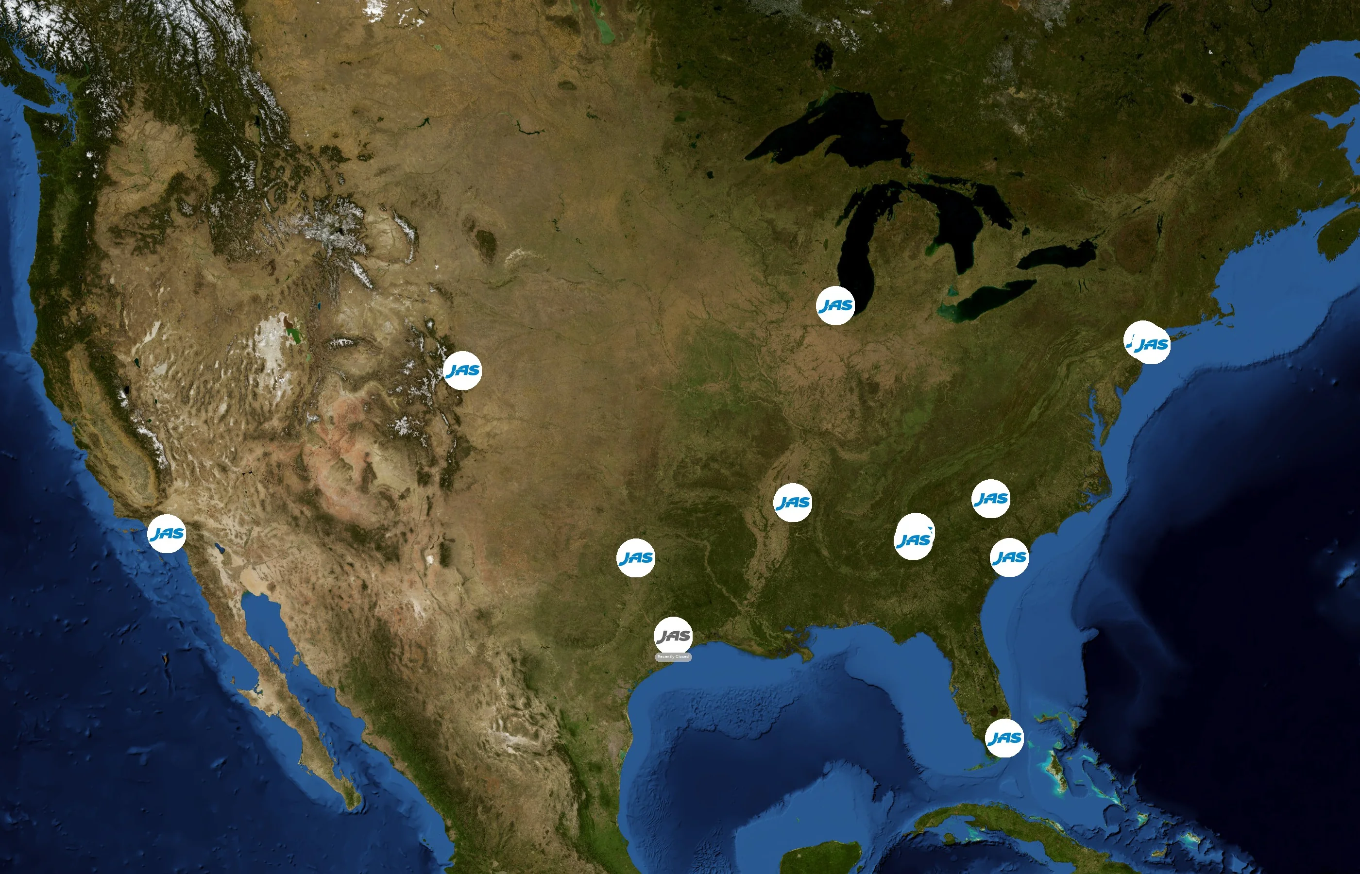 JAS Worldwide state distribution