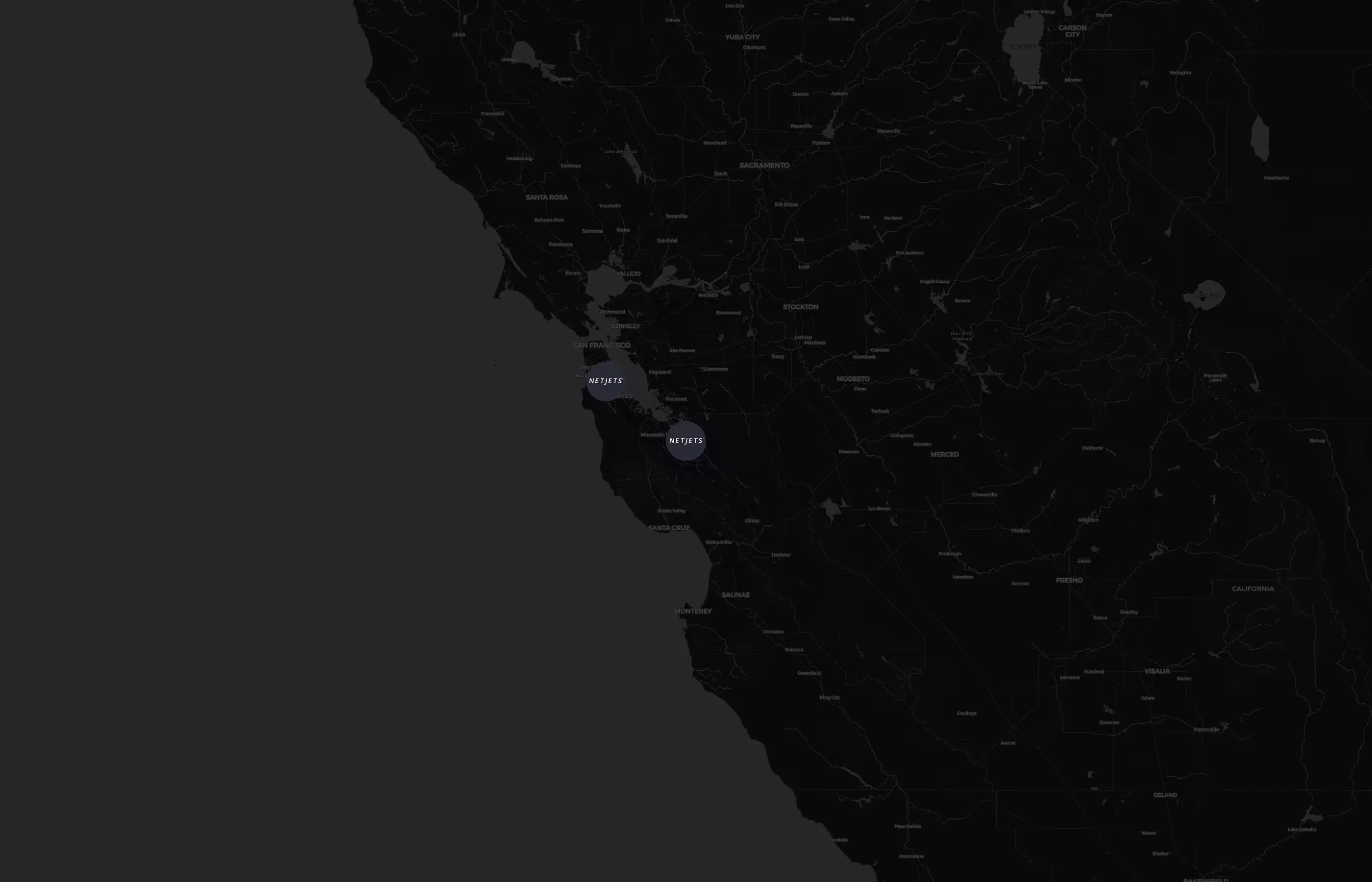 NetJets city distribution