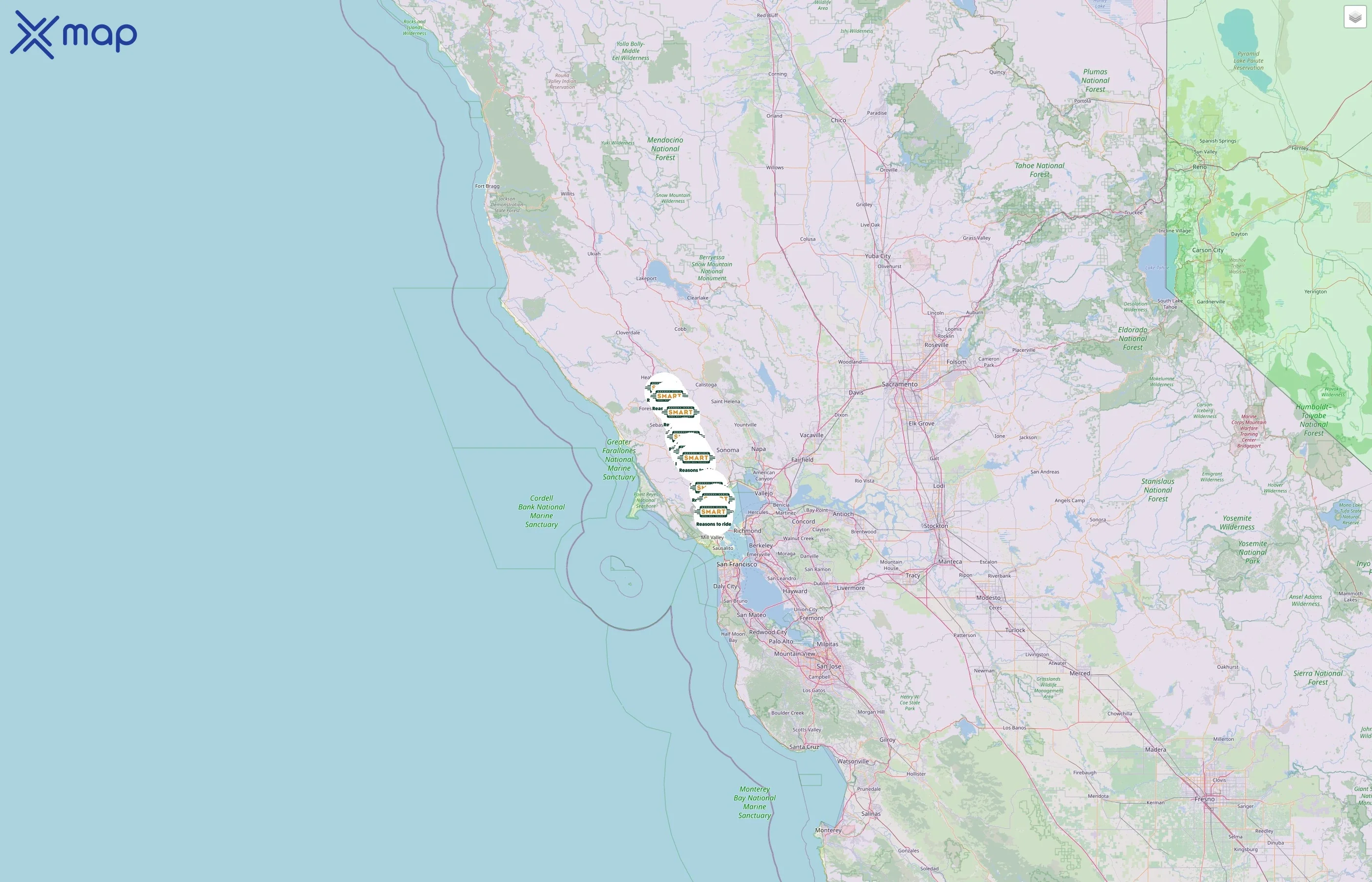 Sonoma-Marin Area Rail Transit street hotspots