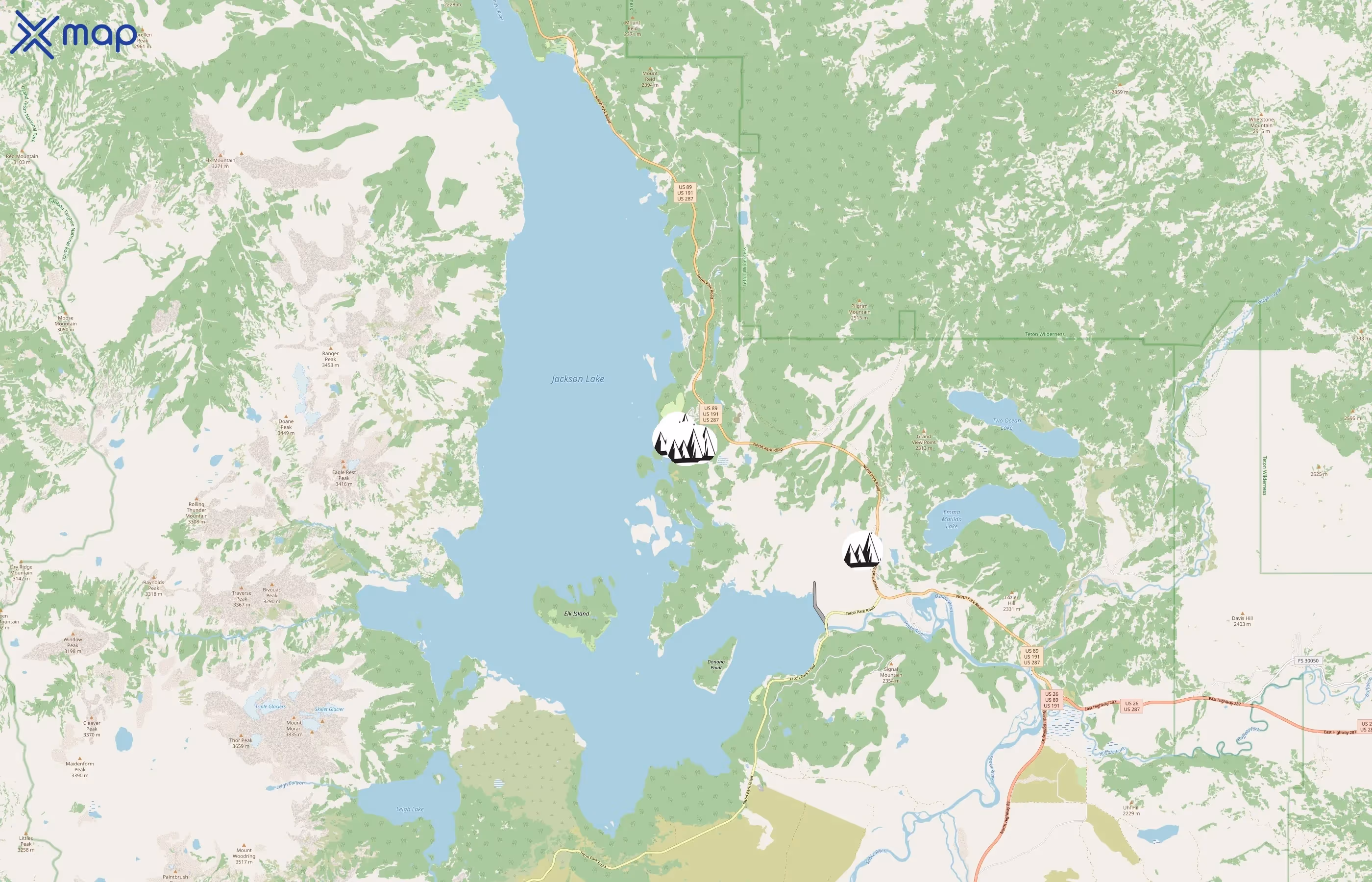Grand Teton Lodge Company area coverage