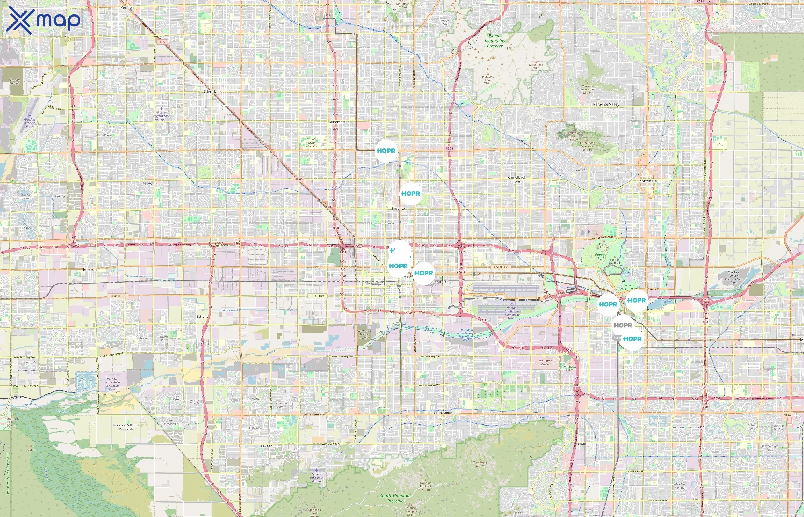 Grid Bike Share area coverage