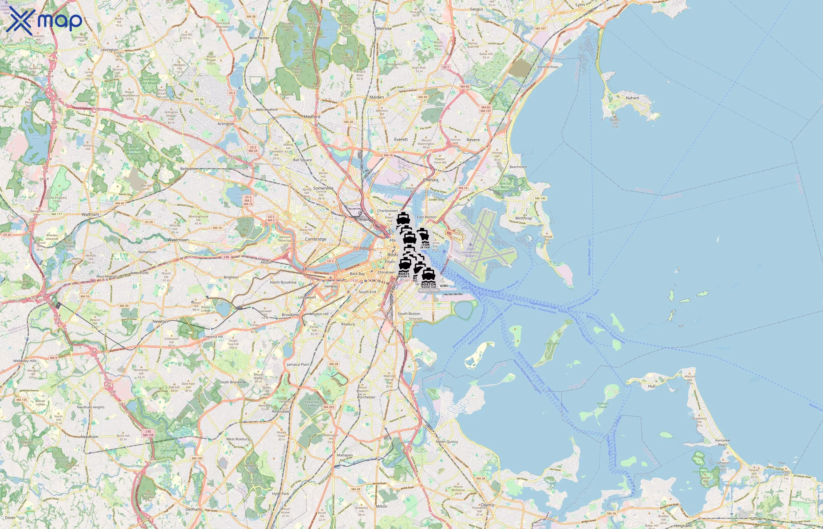 Boston Water Taxi area coverage