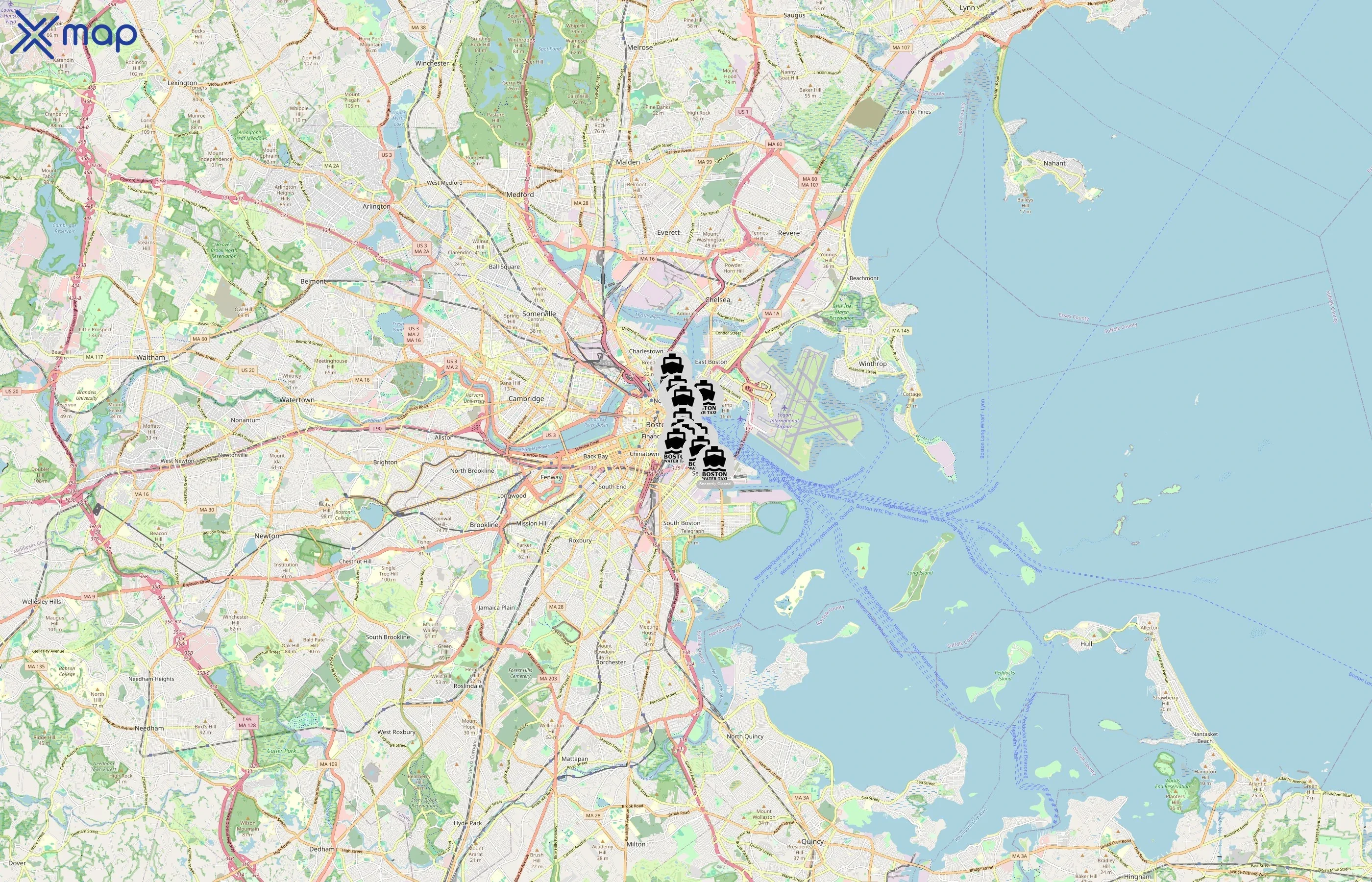 Boston Water Taxi area coverage