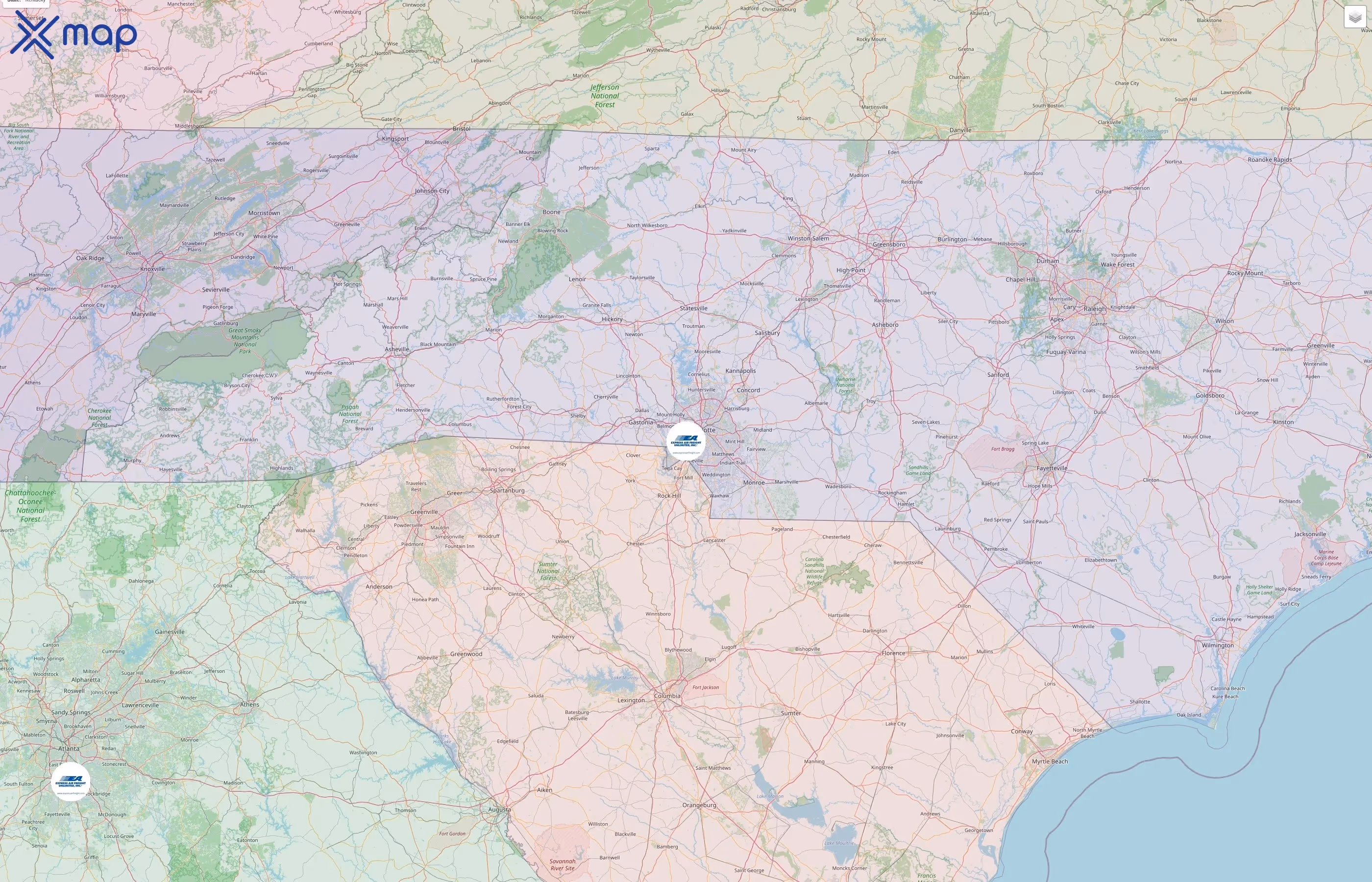 Express Air Freight street hotspots