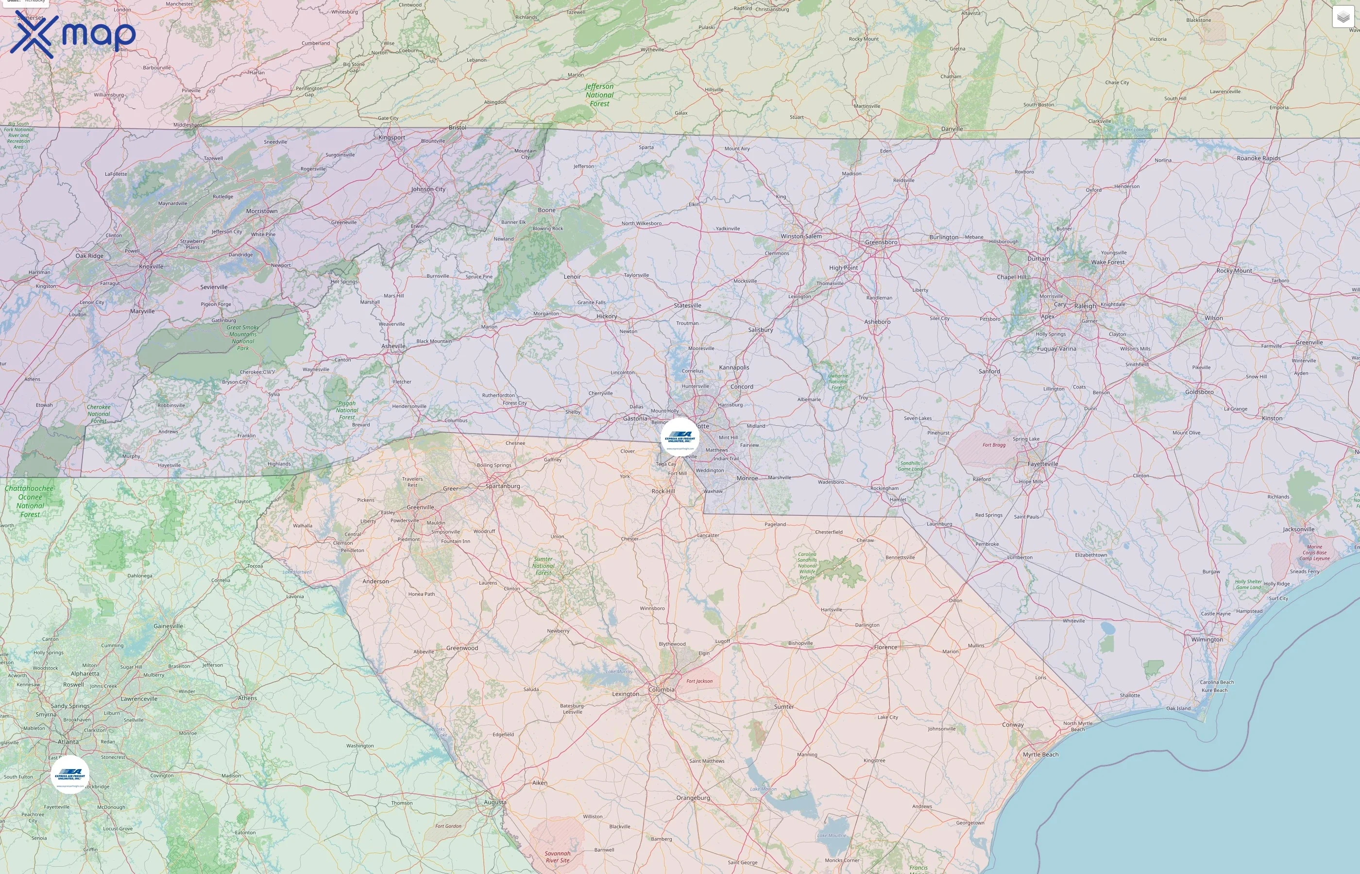 Express Air Freight street hotspots