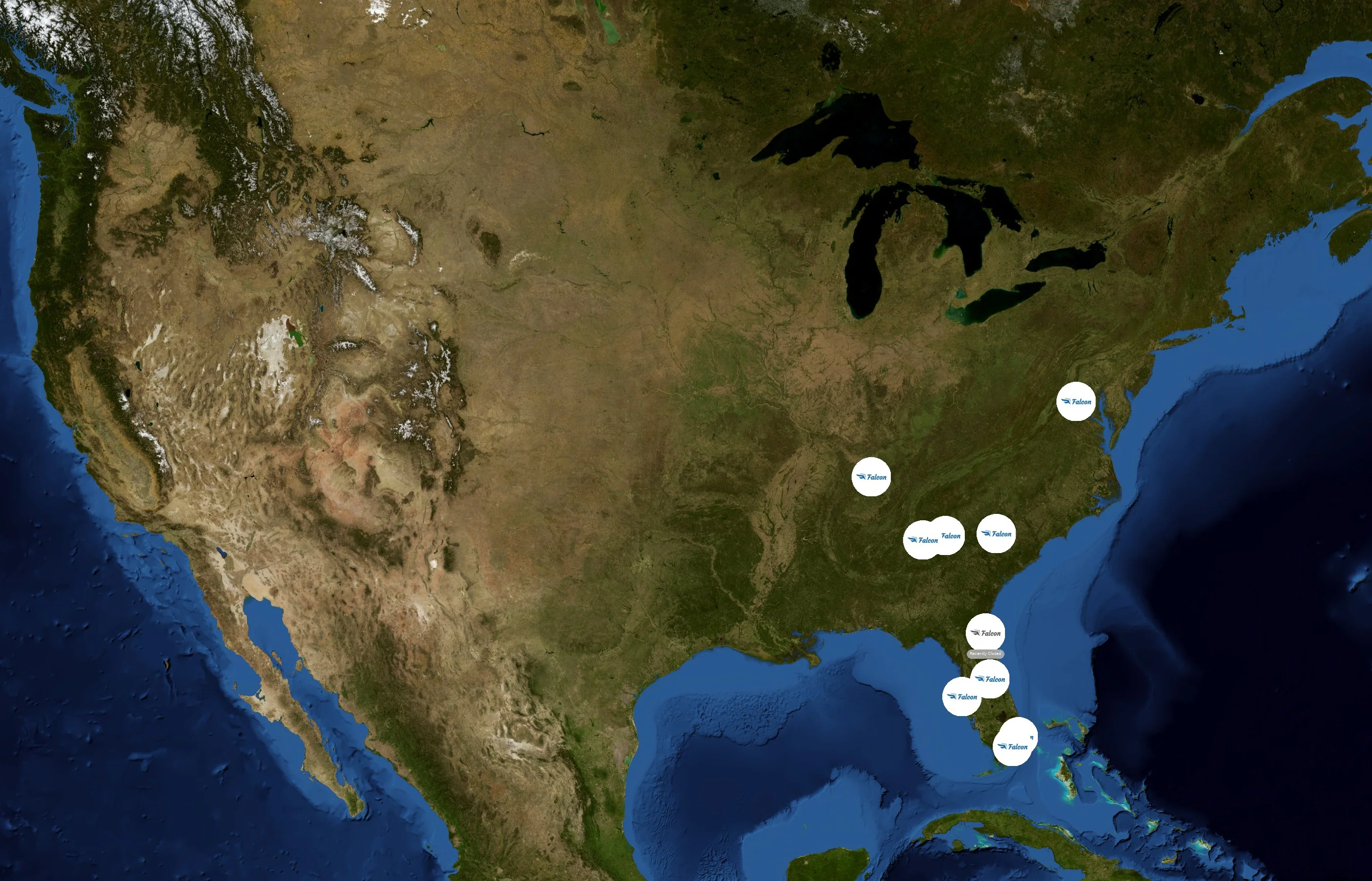 Falcon Charter Bus state distribution