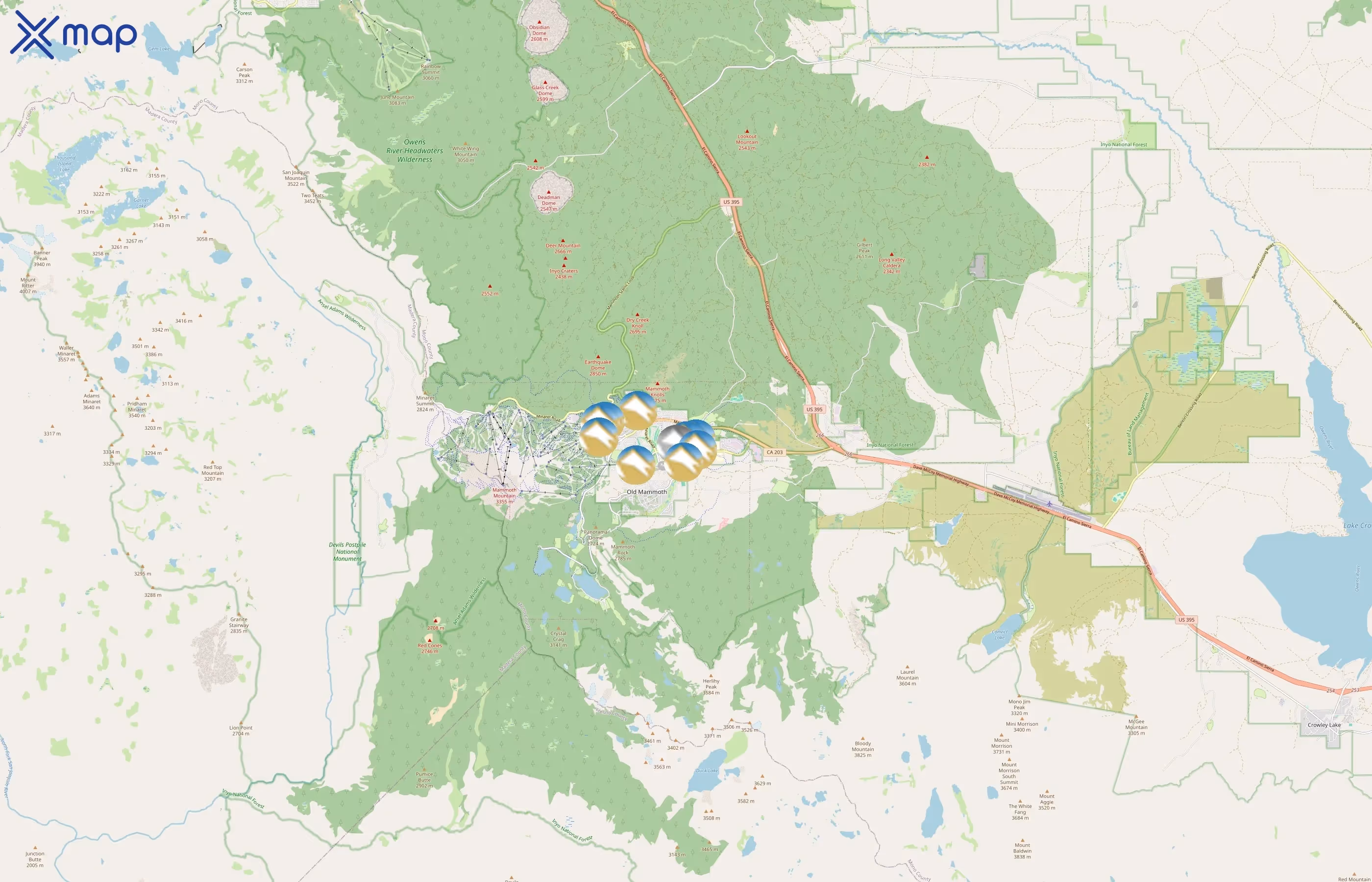 Mammoth Sierra area coverage