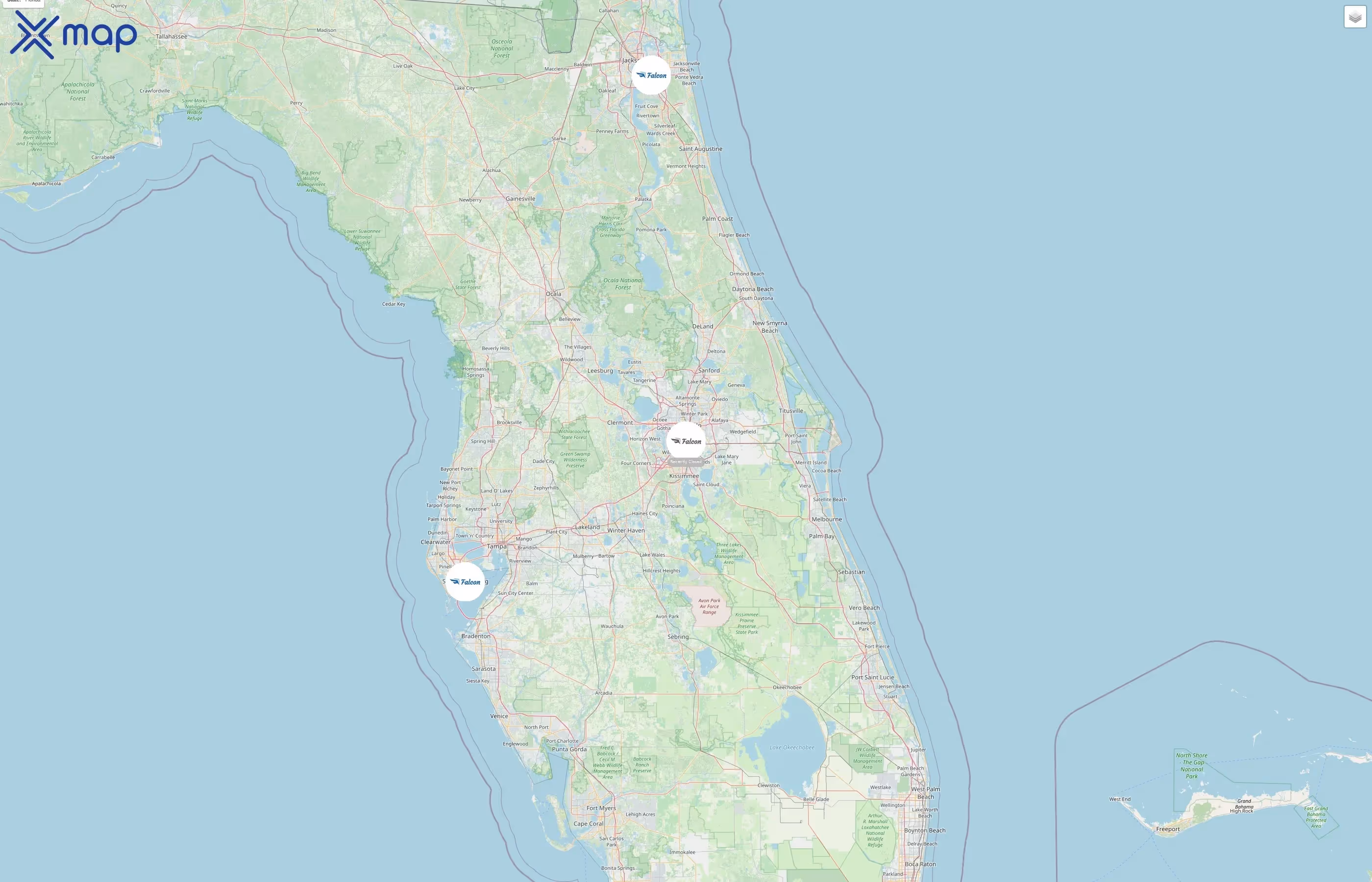 Falcon Charter Bus street hotspots