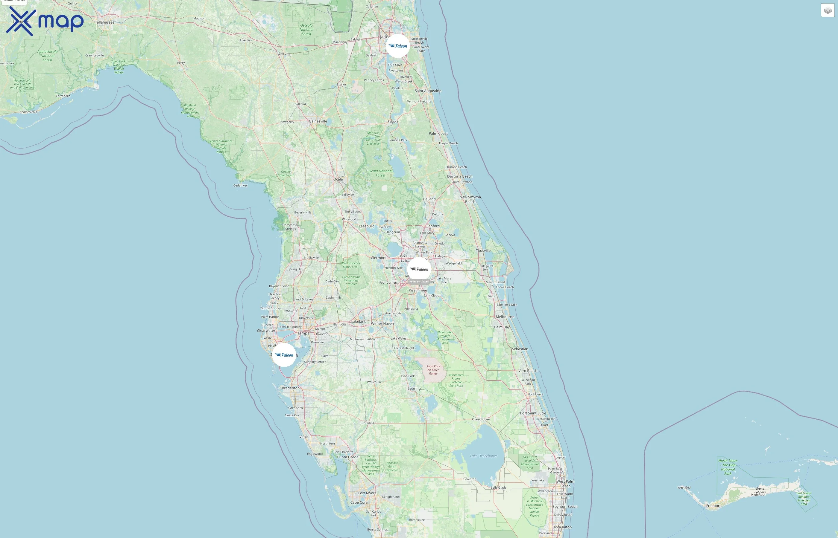 Falcon Charter Bus street hotspots