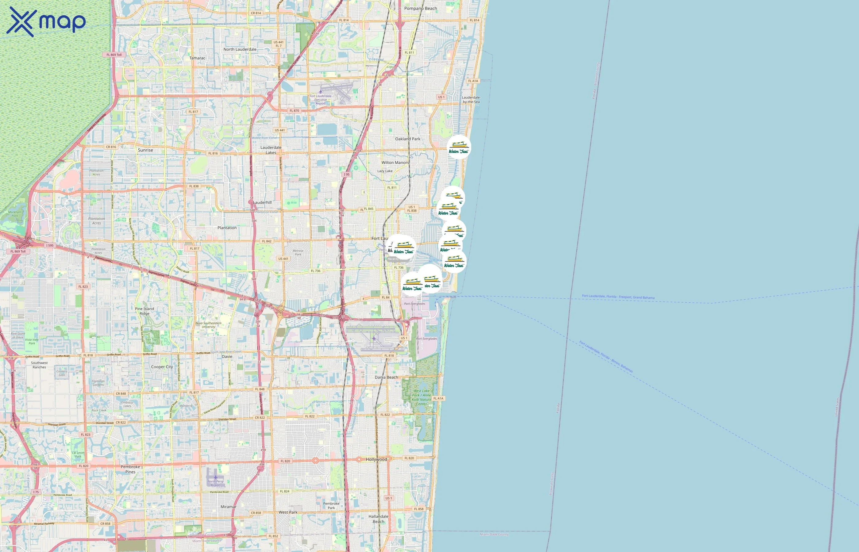 Water Taxi area coverage