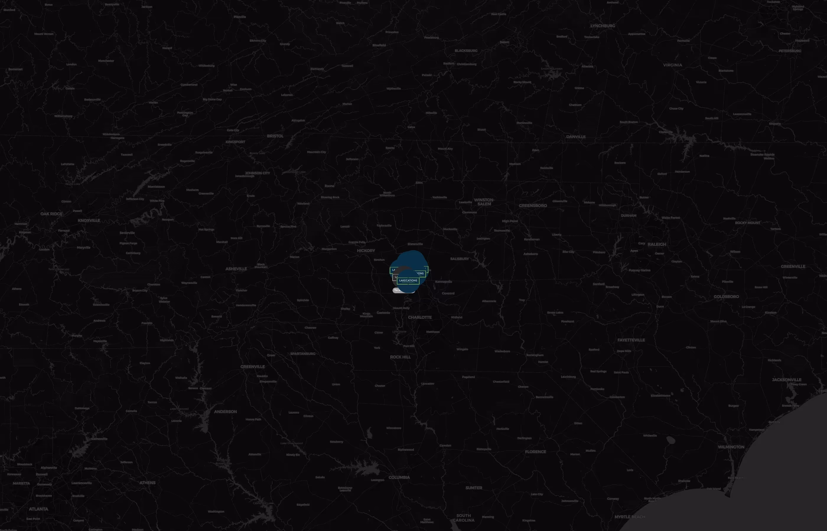 Lakecations city distribution