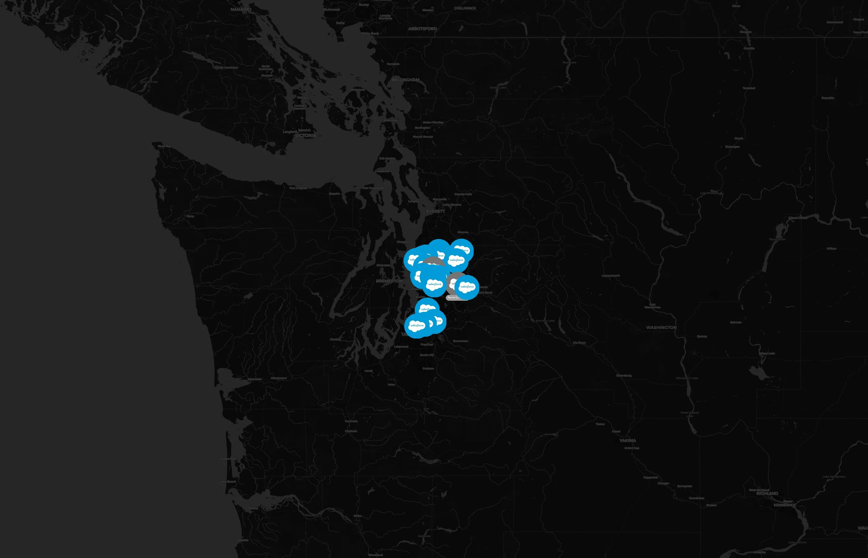 King County Metro city distribution