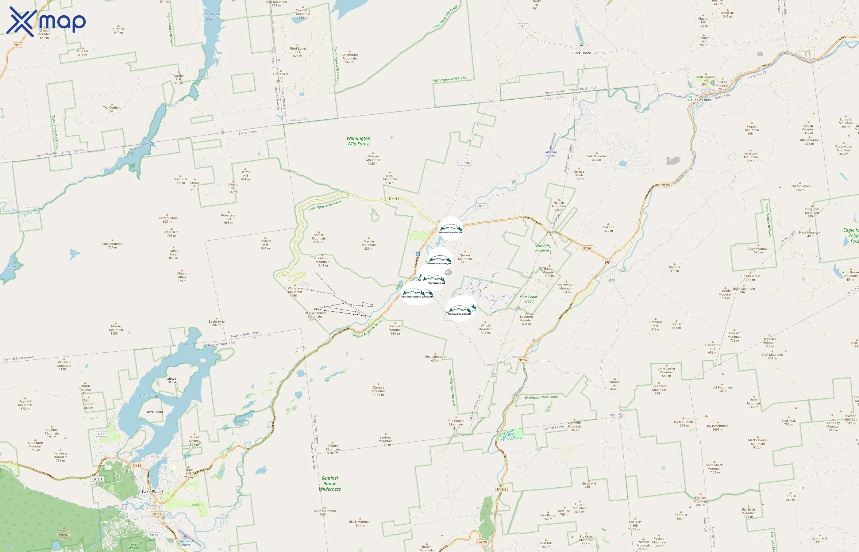 Adirondack Vacation area coverage