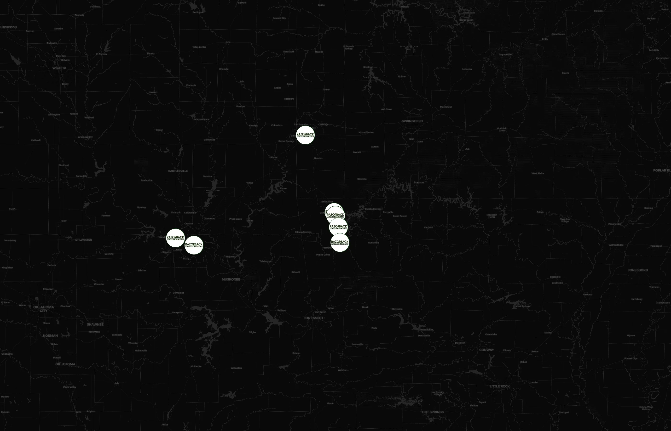 Razorback Moving city distribution