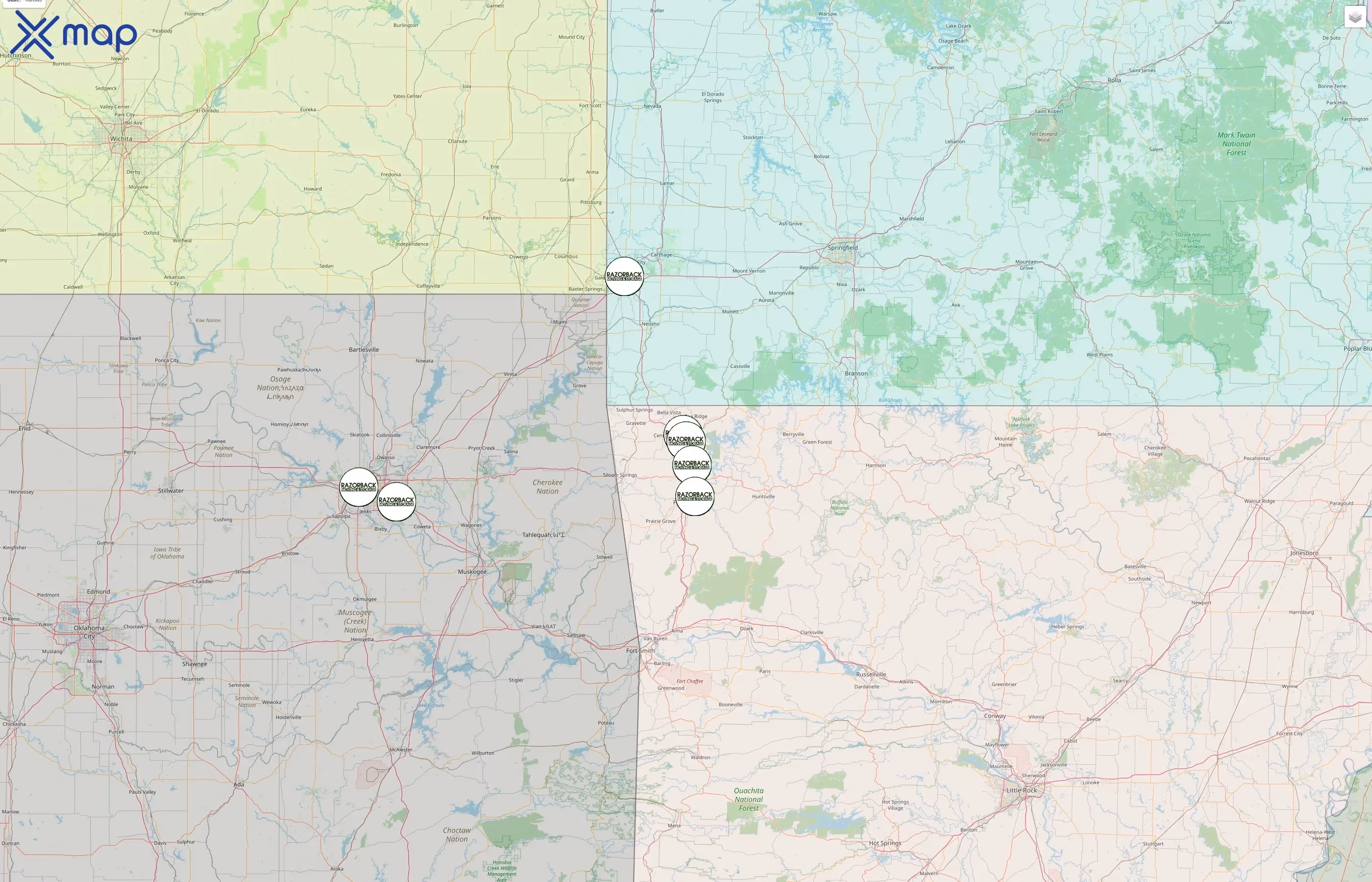 Razorback Moving street hotspots