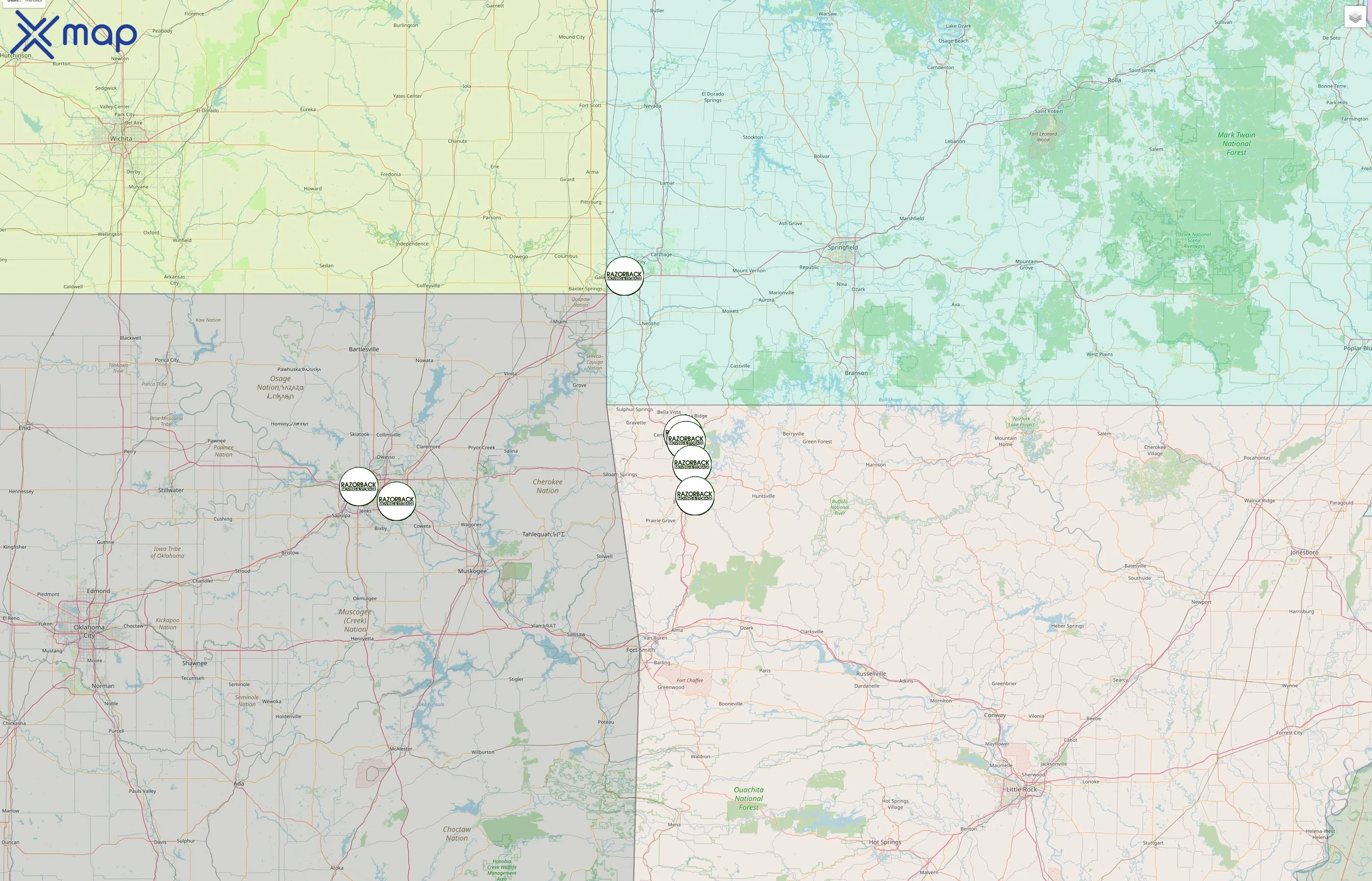 Razorback Moving street hotspots