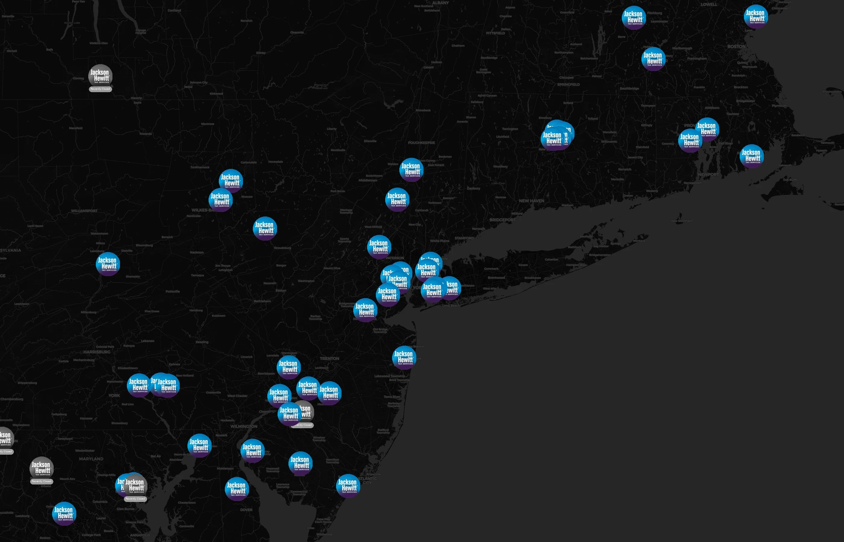 Jackson Hewitt city distribution