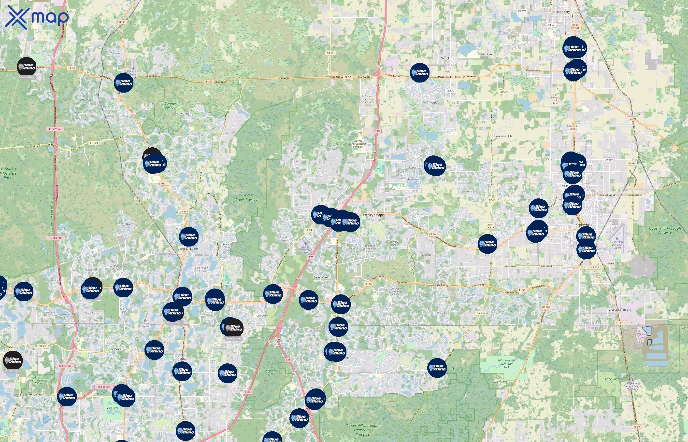 Blue Rhino area coverage