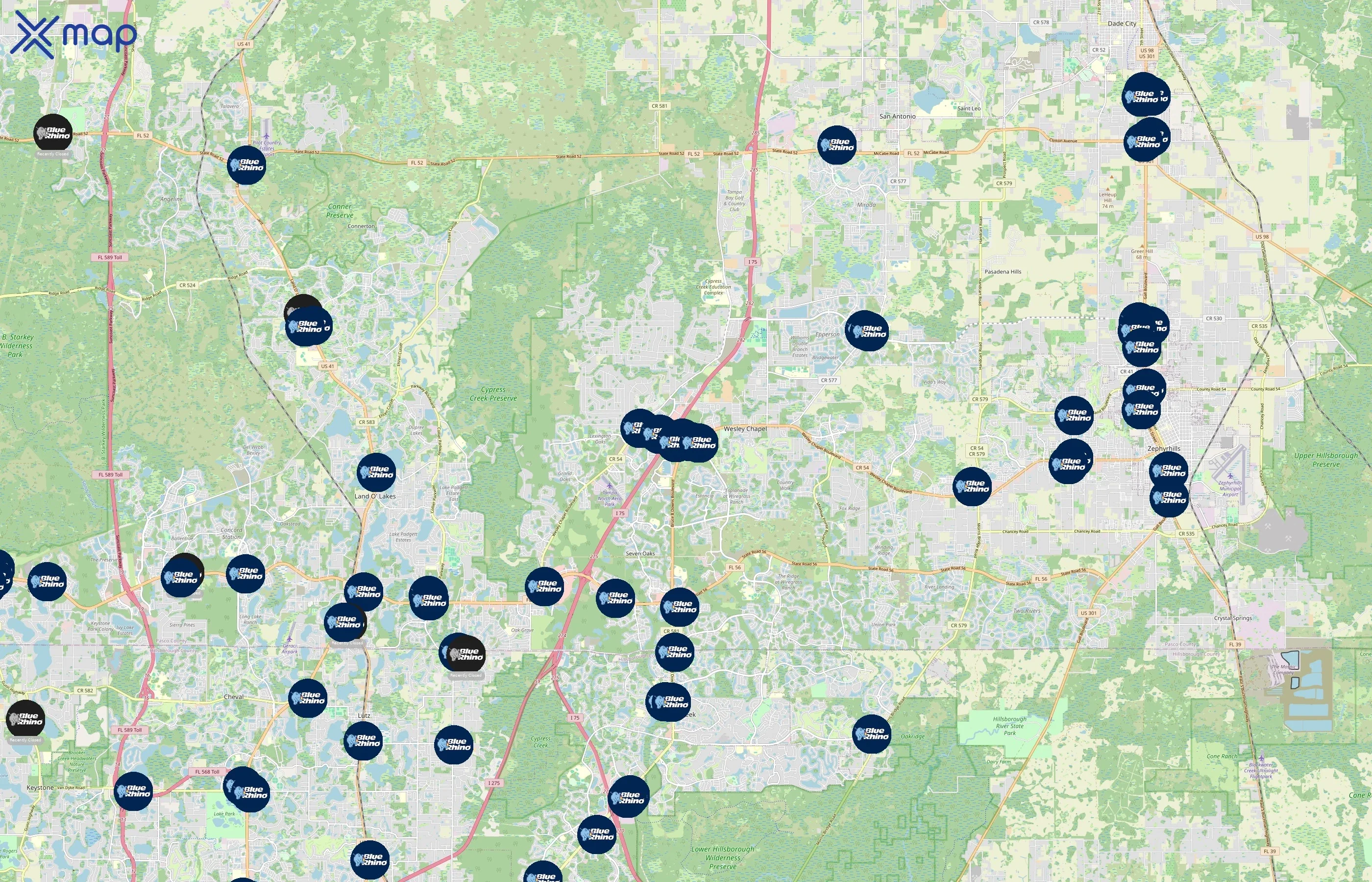 Blue Rhino area coverage